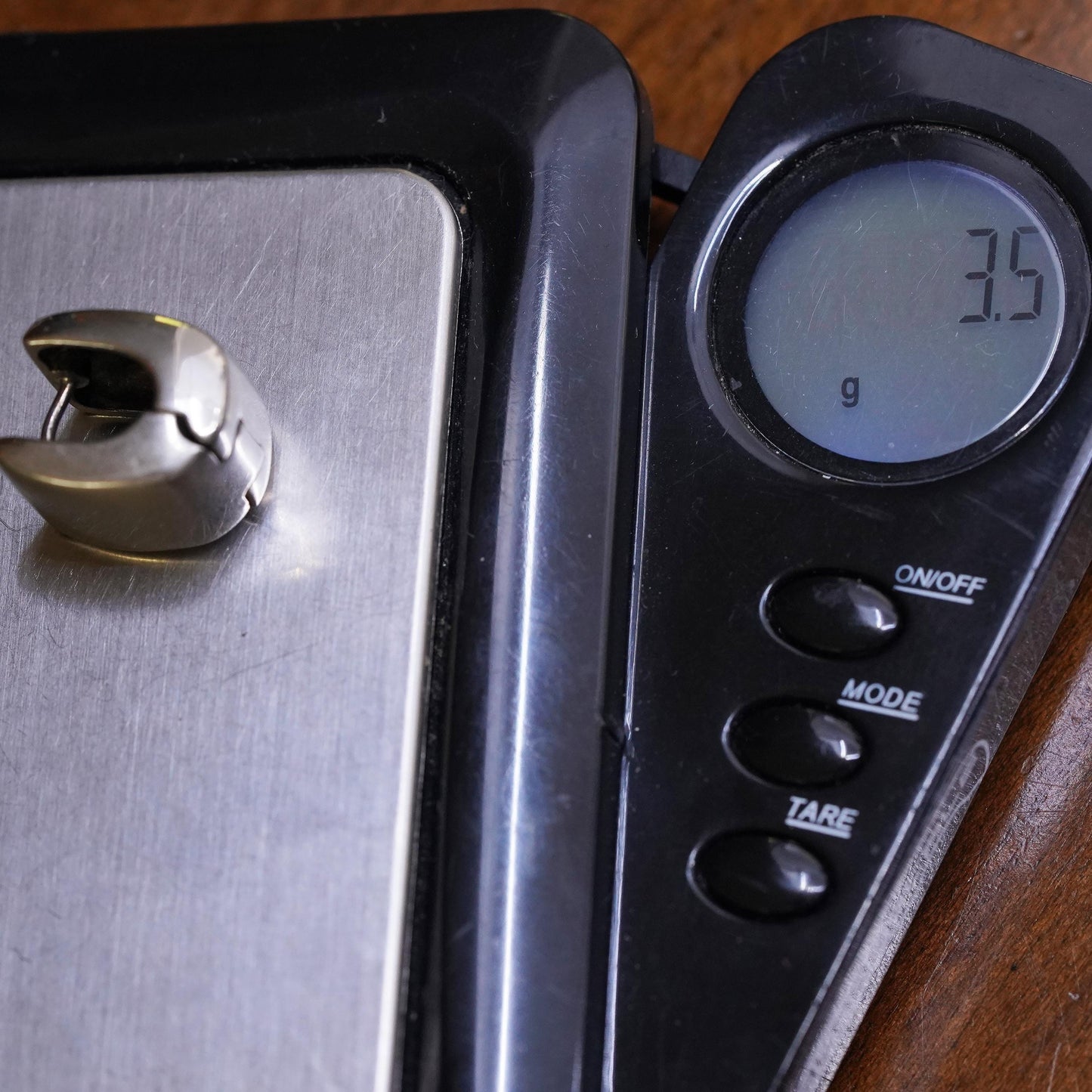 0.5”, Vintage sterling silver single earring, 925 huggie hoop