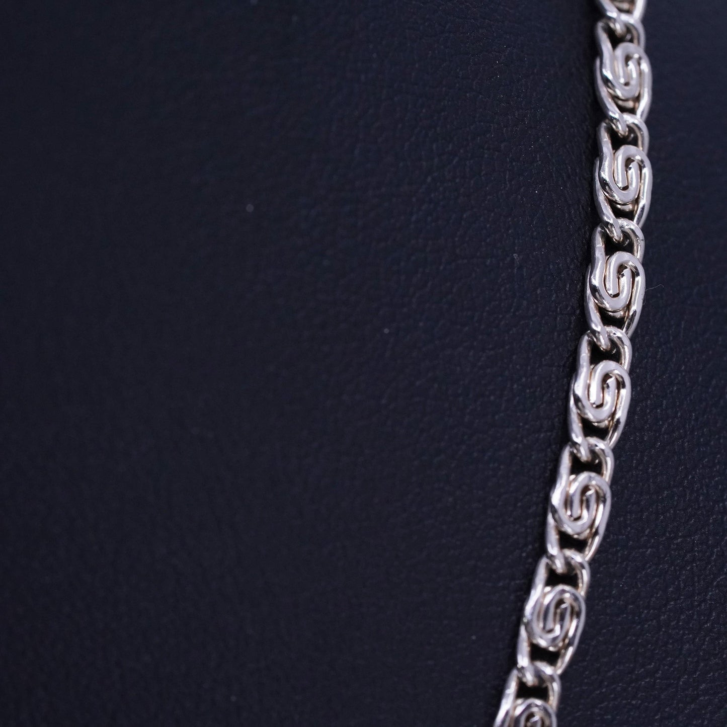18” 3mm, vintage German Sterling 800 silver flatten curb chain necklace