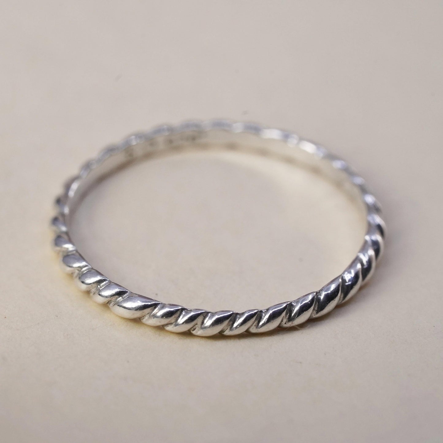 Size 10.25, vintage sterling silver handmade ring, 925 thin stackable band
