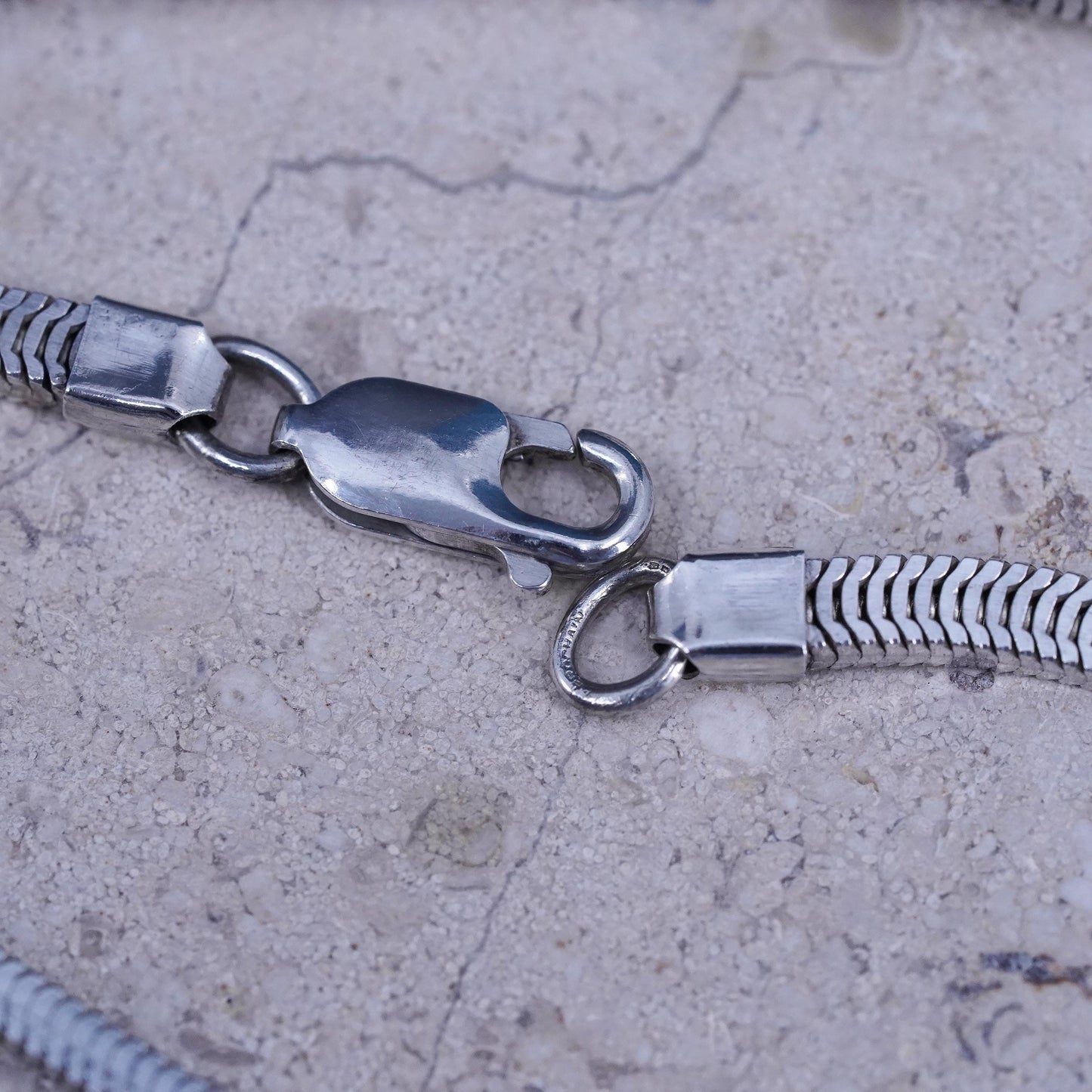 20” 3mm, vintage Prochain Sterling silver necklace, bold 925 Square snake chain