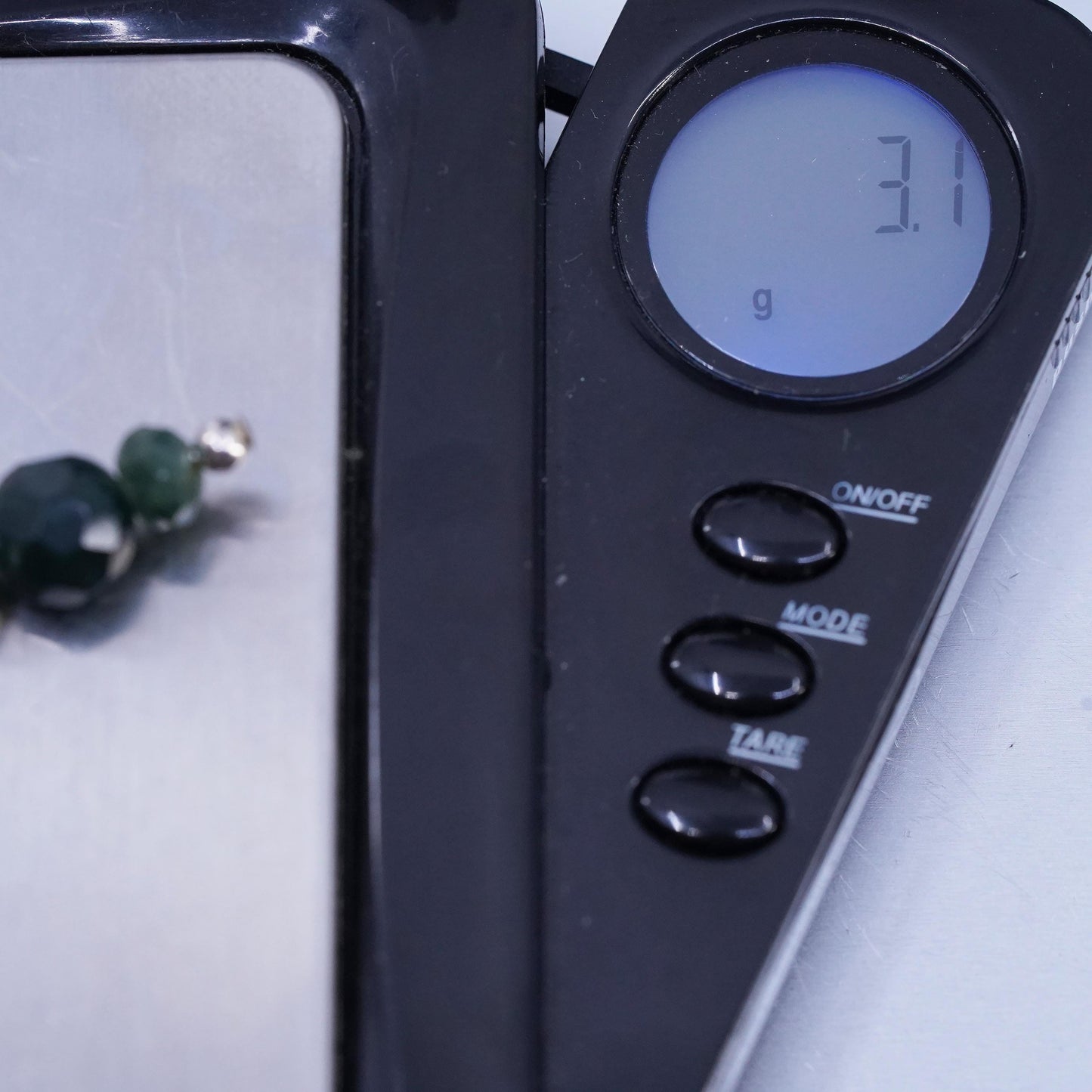 Vinatge sterling silver handmade earrings, 925 studs with moss agate beads