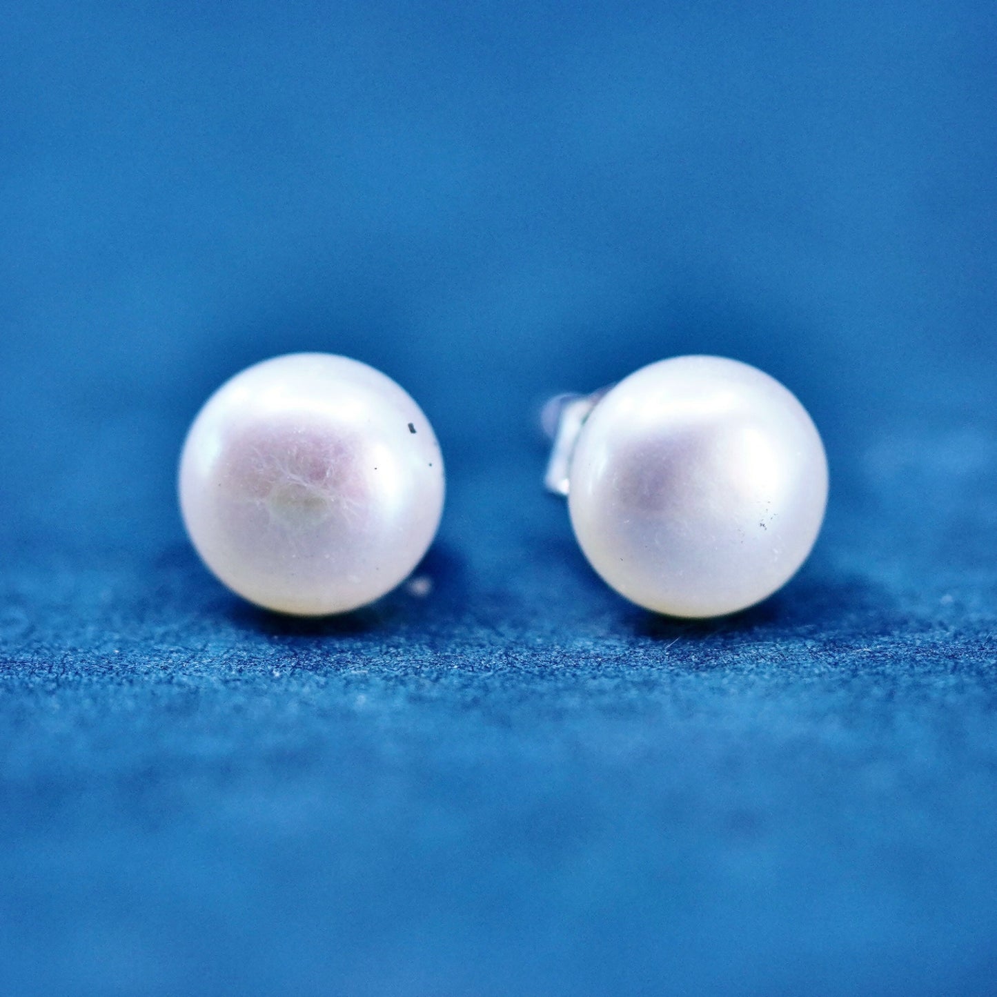 5mm, Sterling 925 silver with freshwater pearl studs earrings