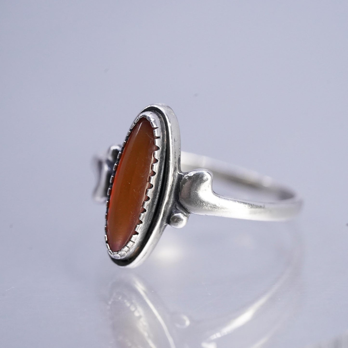 size 4.5, Vintage southwestern Sterling 925 Silver Ring with golden Tiger Eye