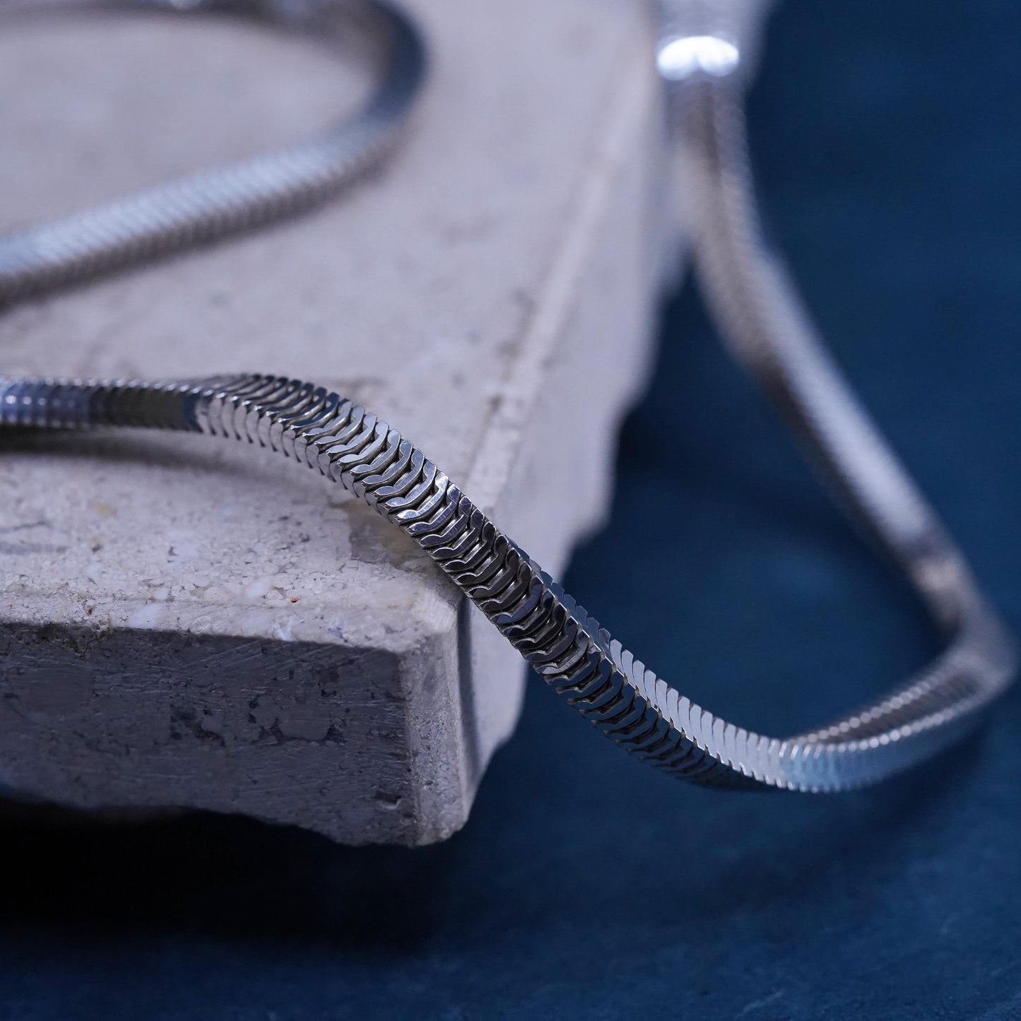 20” 3mm, vintage Prochain Sterling silver necklace, bold 925 Square snake chain