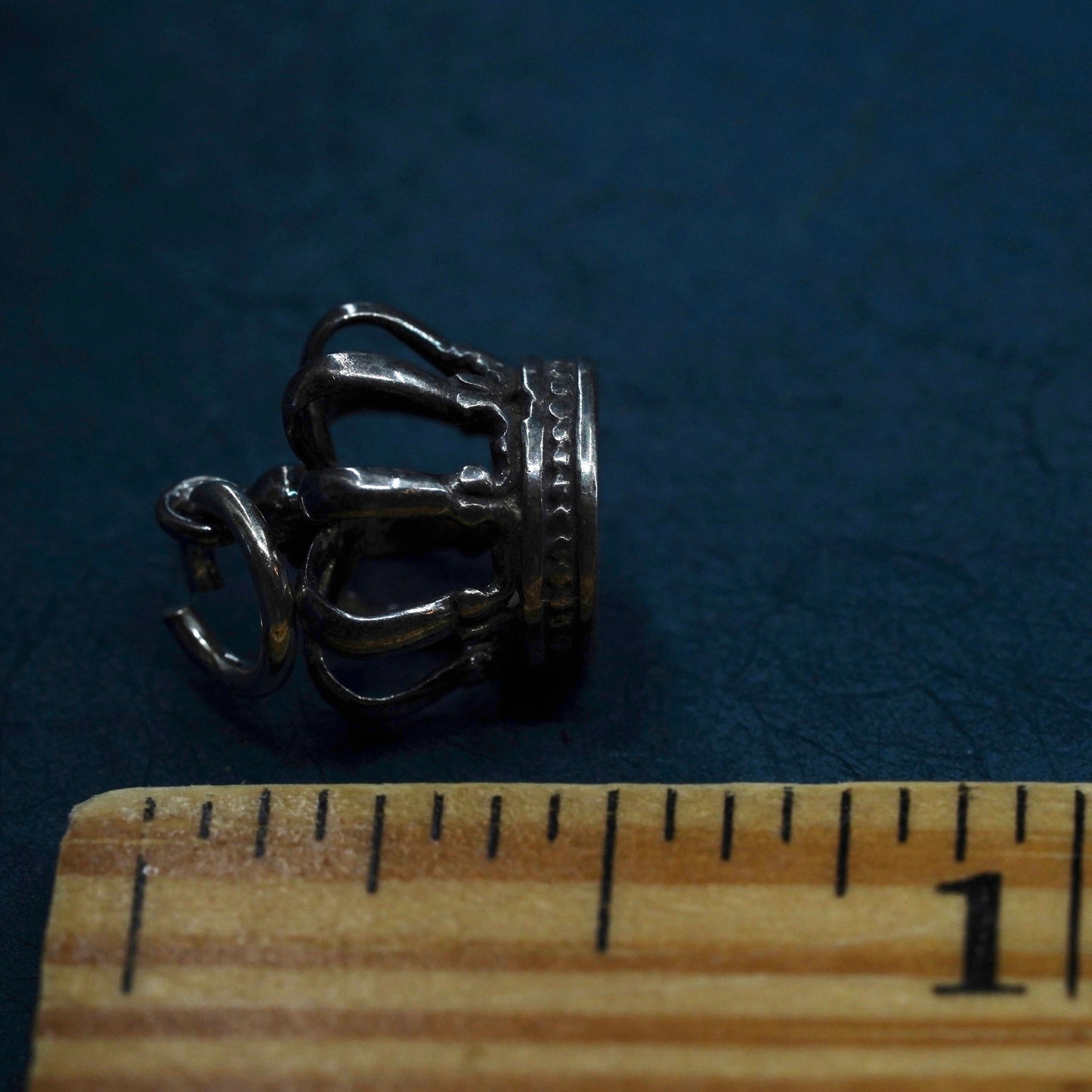 Vintage Sterling silver handmade pendant, 925 crown charm