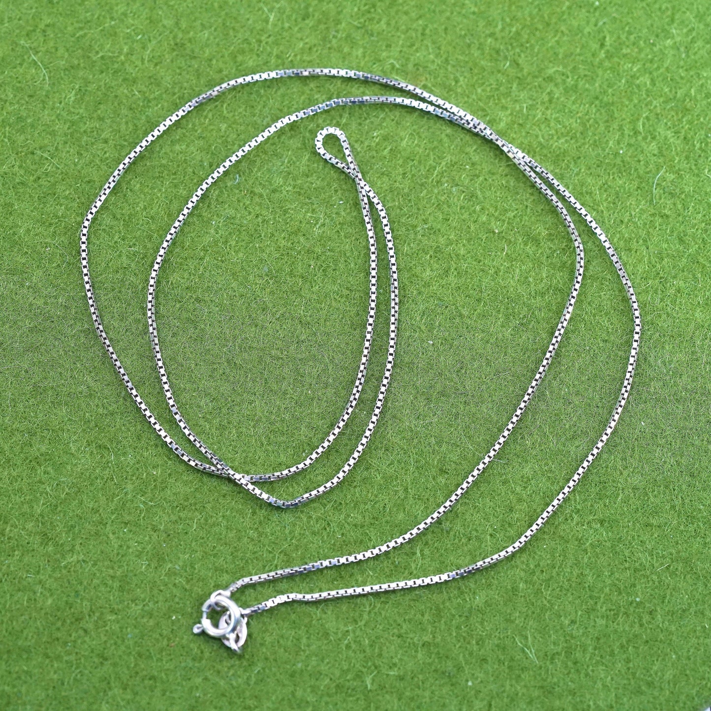 24", 1mm, Vintage Italian sterling 925 silver box chain, necklace