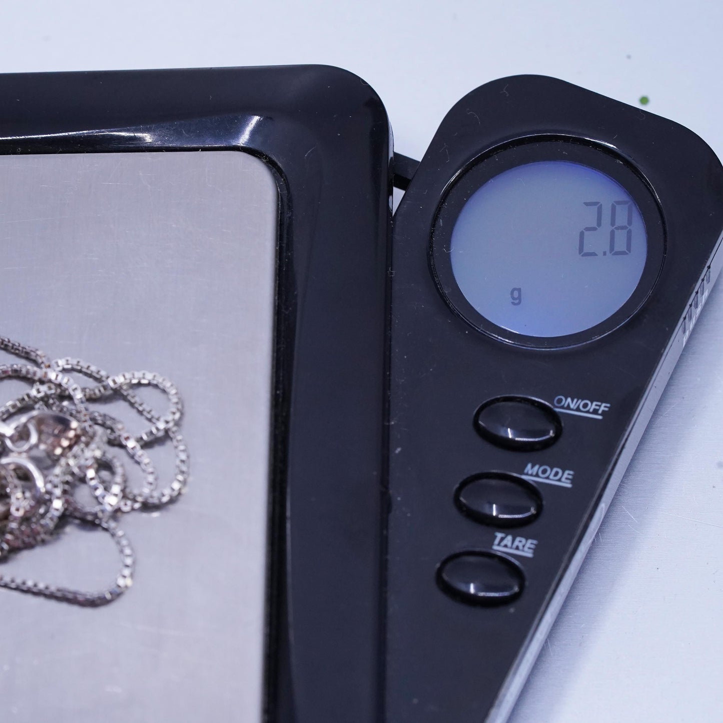 18" 1mm, vintage Italian 925 silver box chain necklace