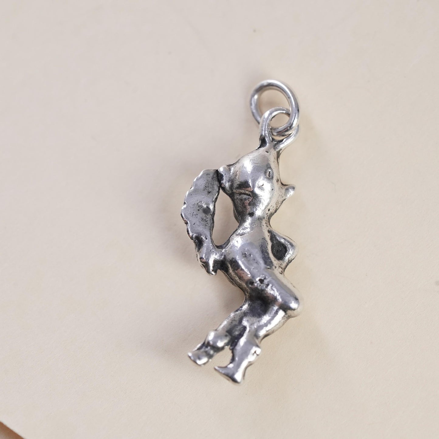 Sterling 925 Silver Devil Charm Satan Figural Pendant Demon Halloween Gothic