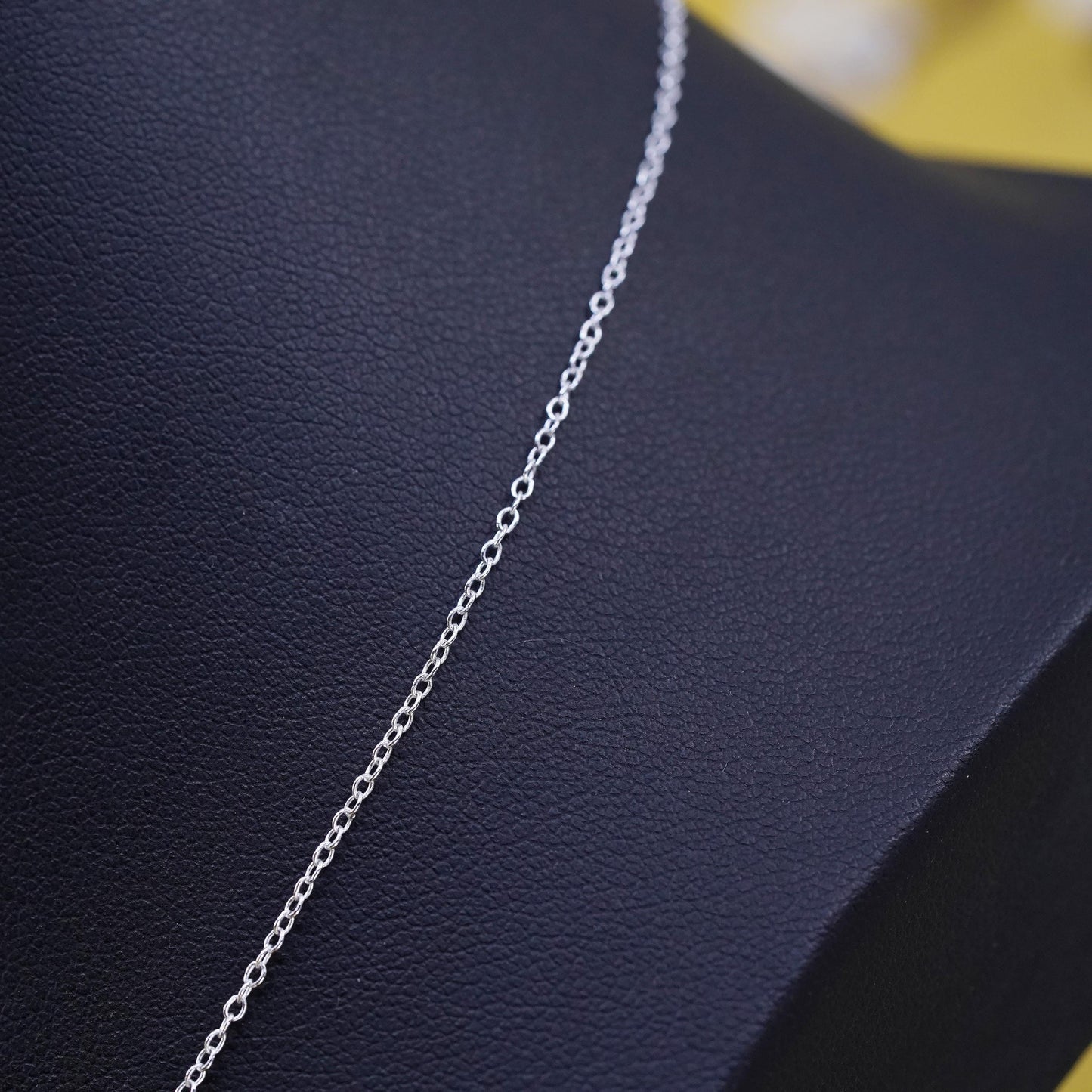 17”, 1mm, vintage Sterling silver necklace, 925 circle chain