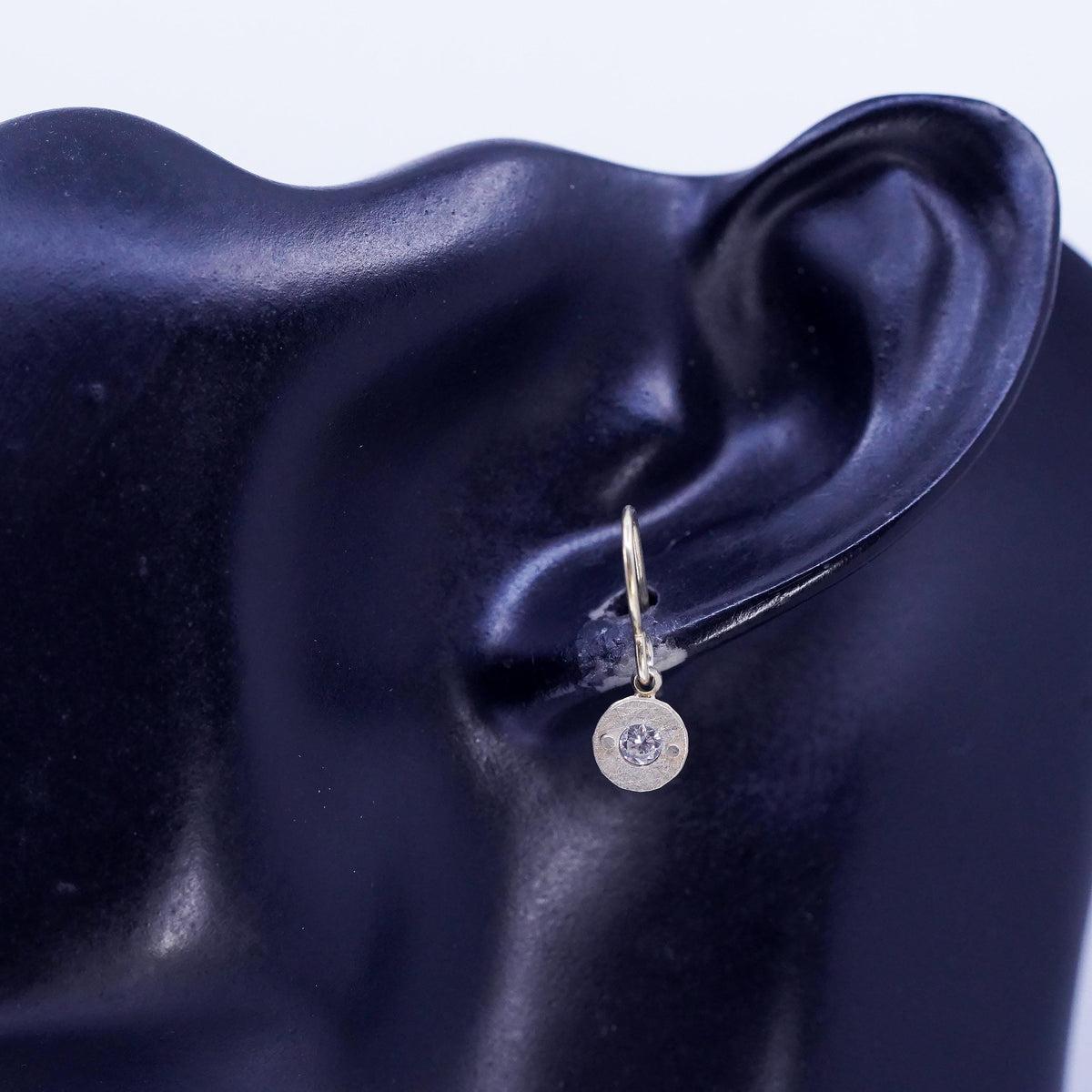 Vintage vermeil gold filled Sterling 925 silver earrings with Cz details