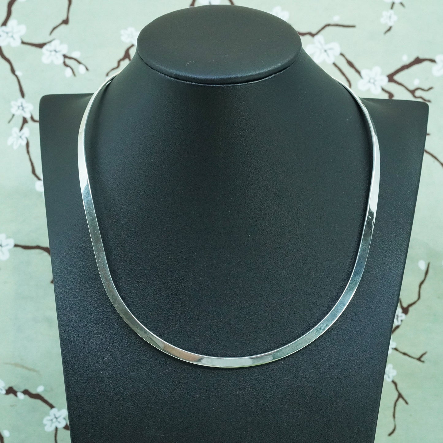16”, 6mm, Vintage mexico sterling silver 925 handmade choker collar necklace