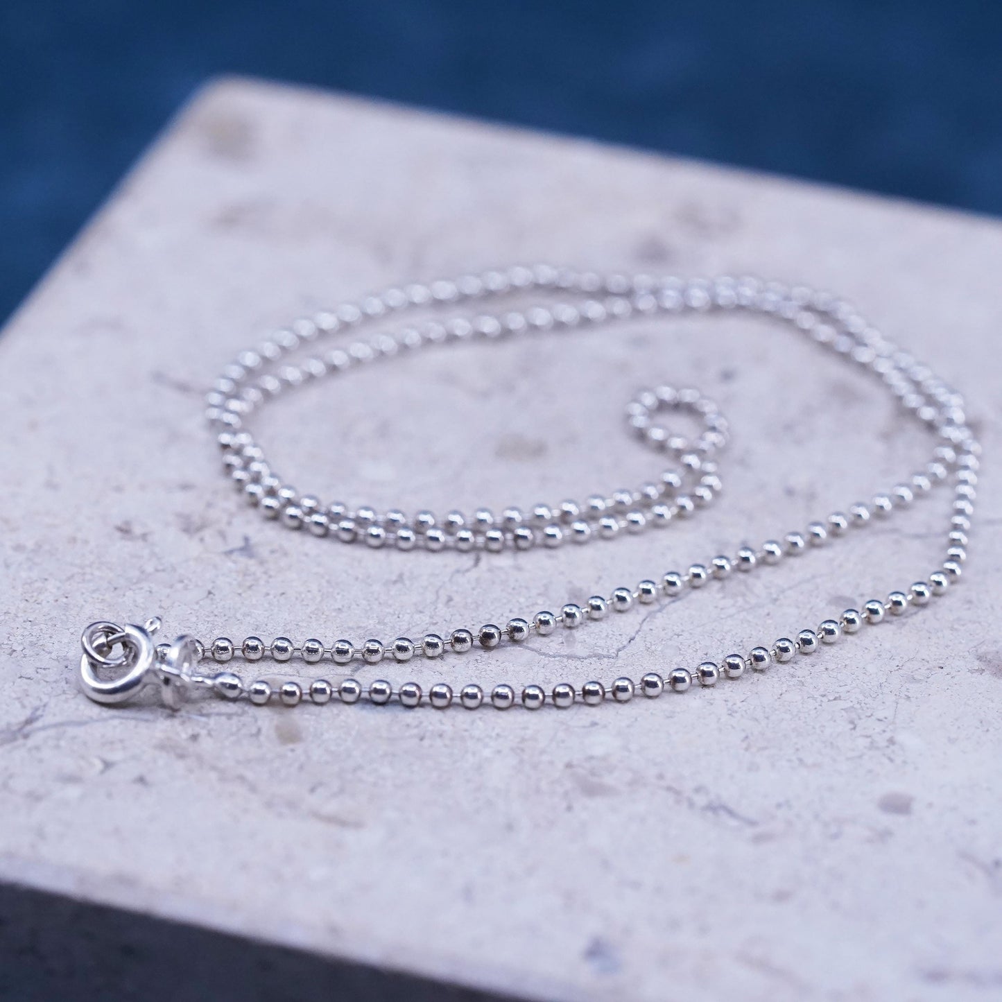 16”, 1mm, Sterling silver necklace, Vermeil gold over 925 bead chain