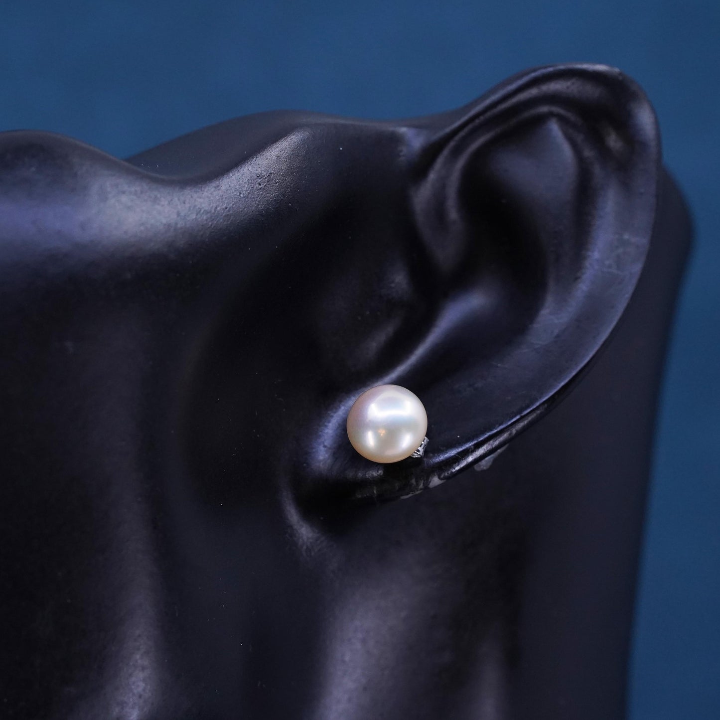 7mm, Sterling 925 silver with freshwater pearl studs earrings