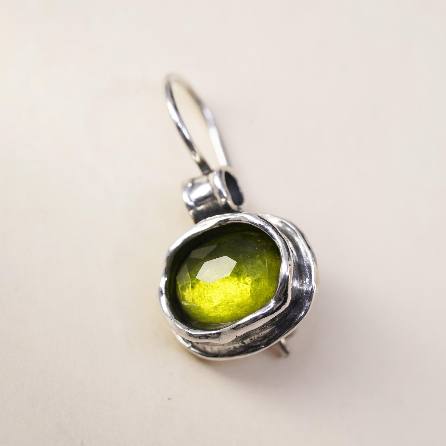Silpada Sterling 925 Silver W1455 single earring Daintree Natural Green Quartz