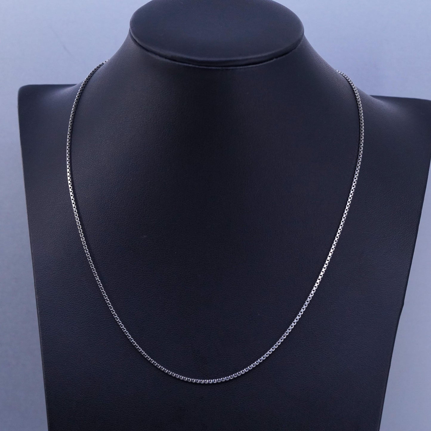 18” 1.4mm, vintage Italian 925 silver box chain necklace