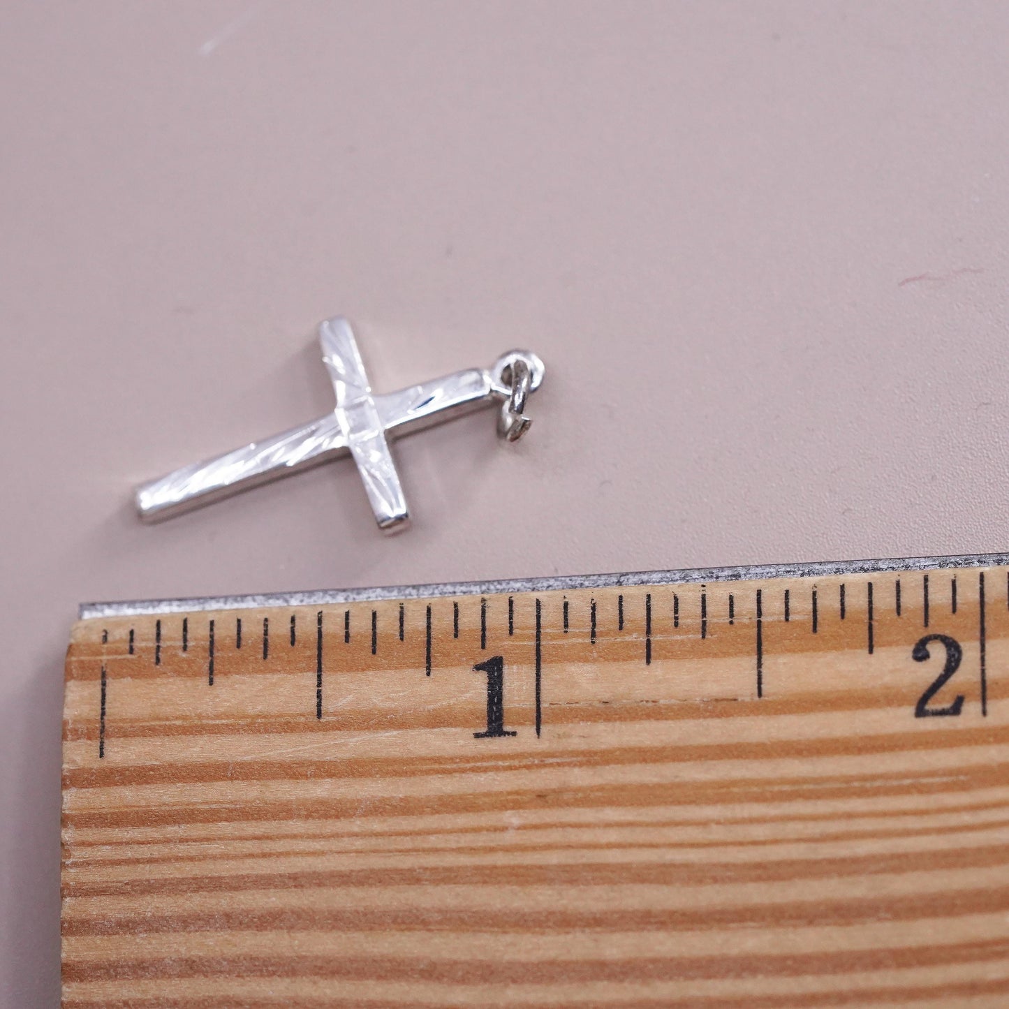 Sterling silver handmade charm, solid 925 silver cross pendant