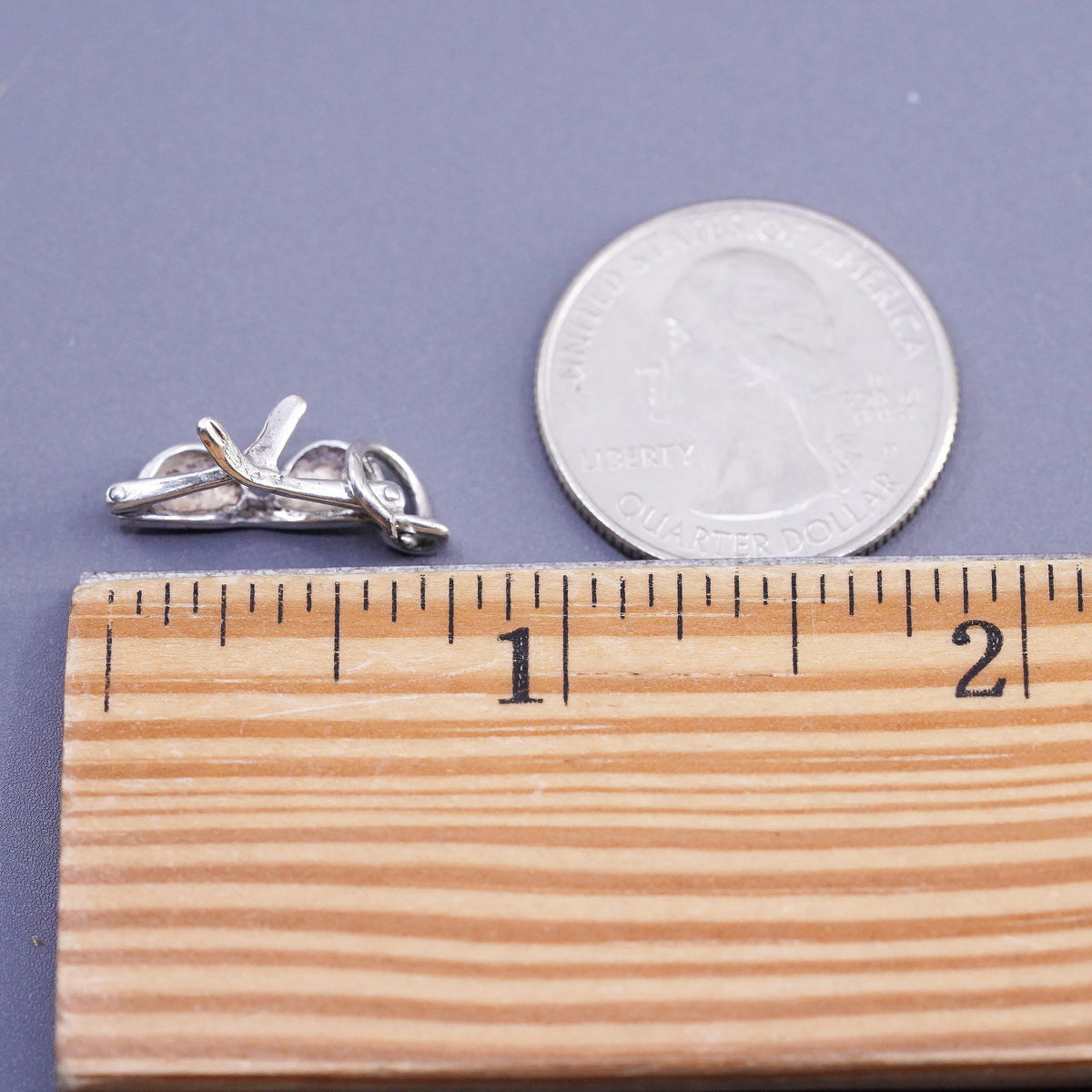 Vintage Sterling silver handmade pendant, solid 925 sunglasses charm