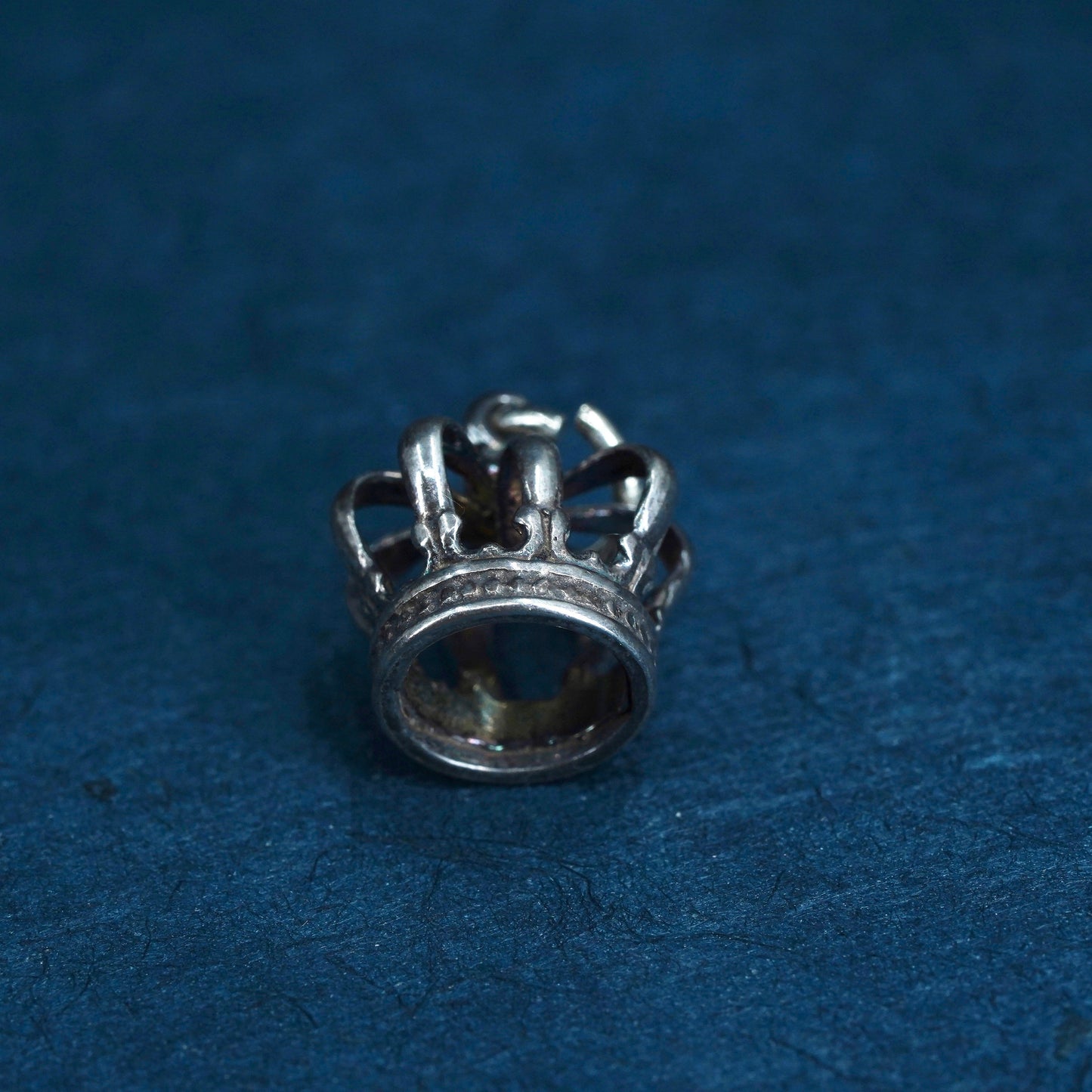 Vintage Sterling silver handmade pendant, 925 crown charm