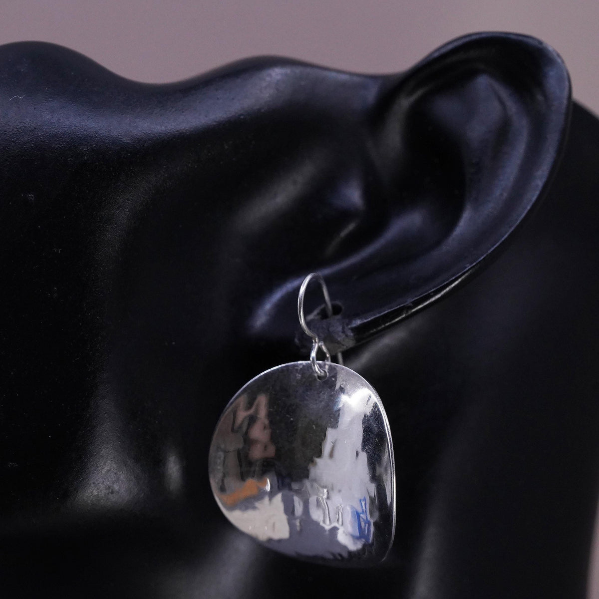 Vintage Dominique Dinouart Domingo DDD 925 Sterling Silver Disc Dangle Earrings