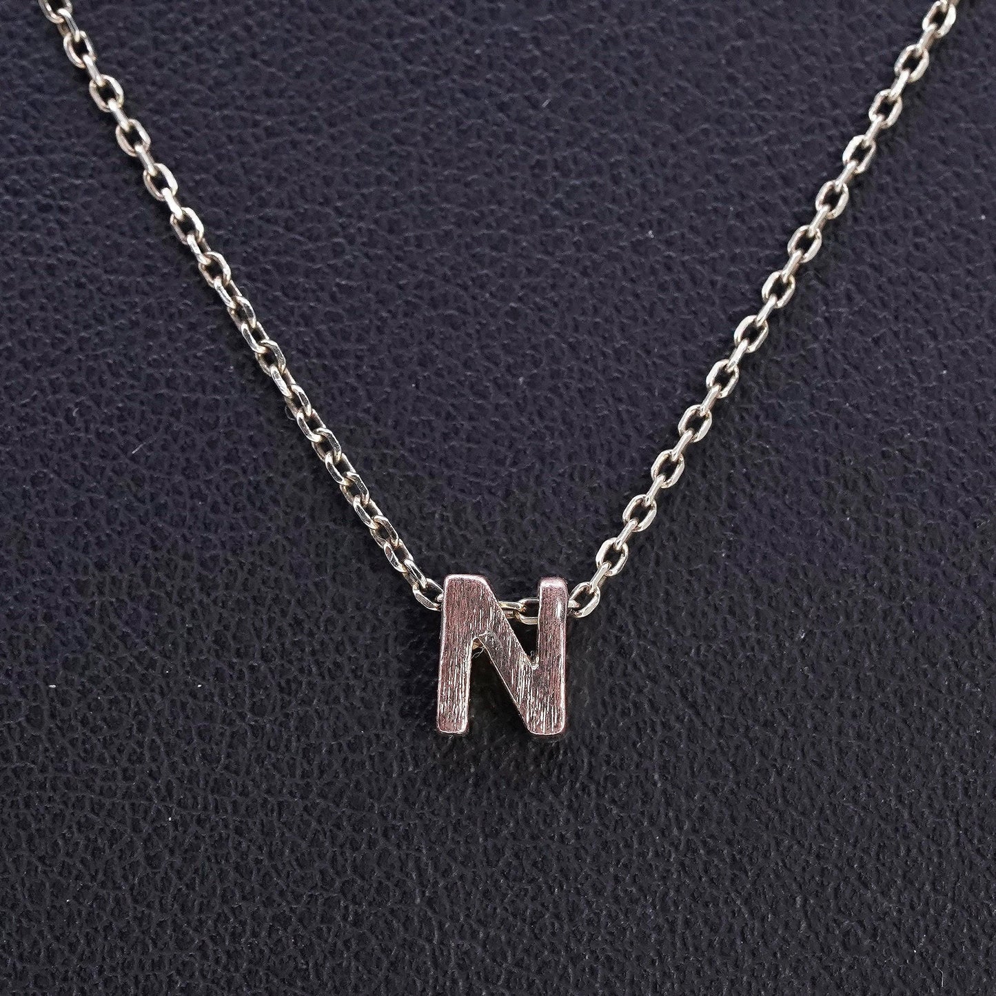 16+2", vermeil gold plated Sterling silver necklace, 925 circle letter pendant