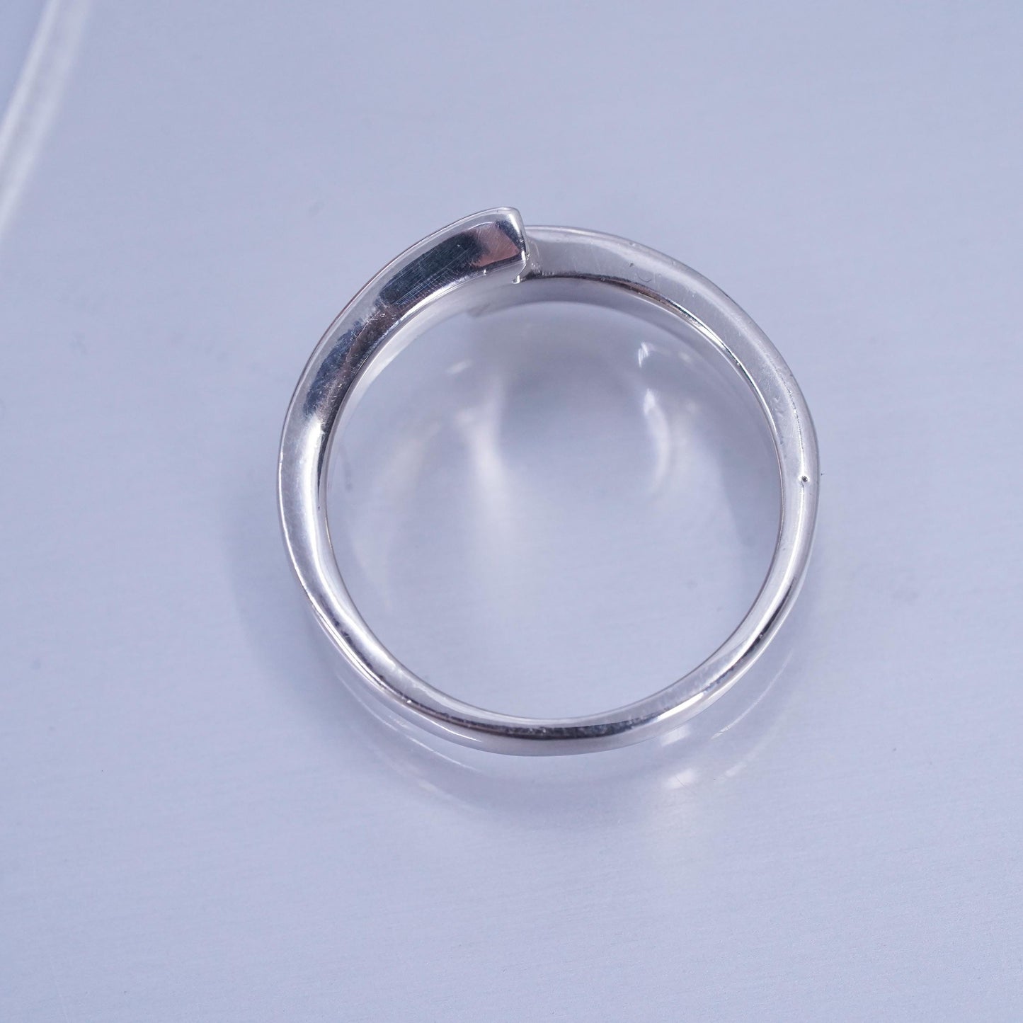 Size 8.25, southwestern Sterling 925 silver handmade band ring with opal