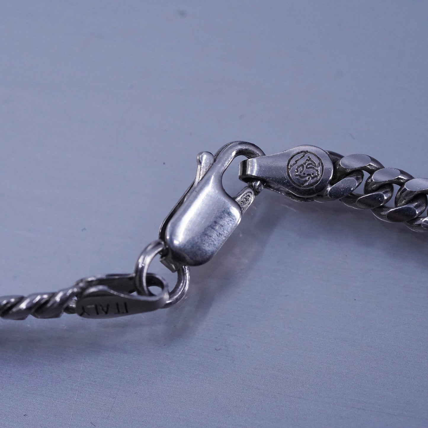 24” 5mm, vintage Italian Sterling 925 silver bold flatten curb chain necklace