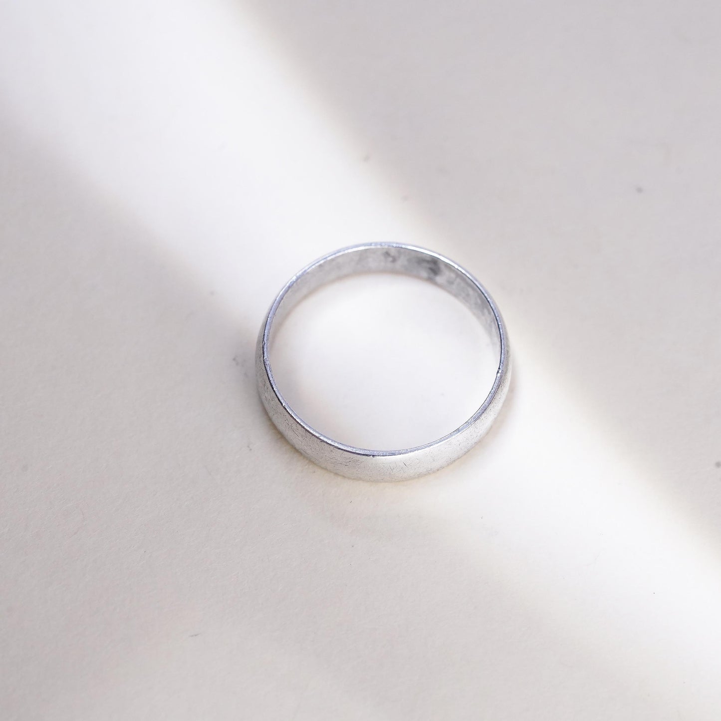 Size 5, Vintage Mexican sterling silver handmade ring, 925 band, wedding band
