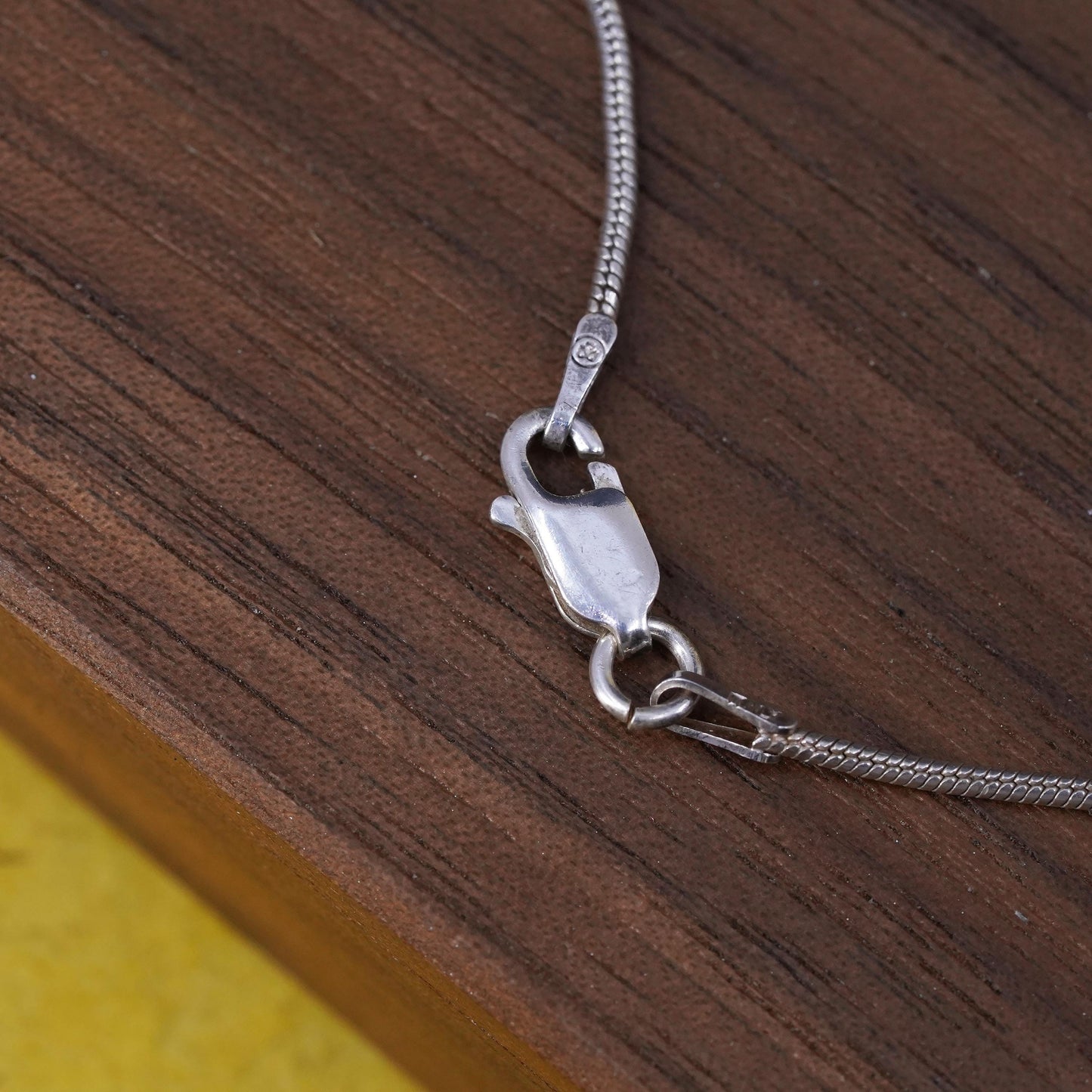 16", Sterling silver necklace, 925 snake chain healing Crystal hematite pendant