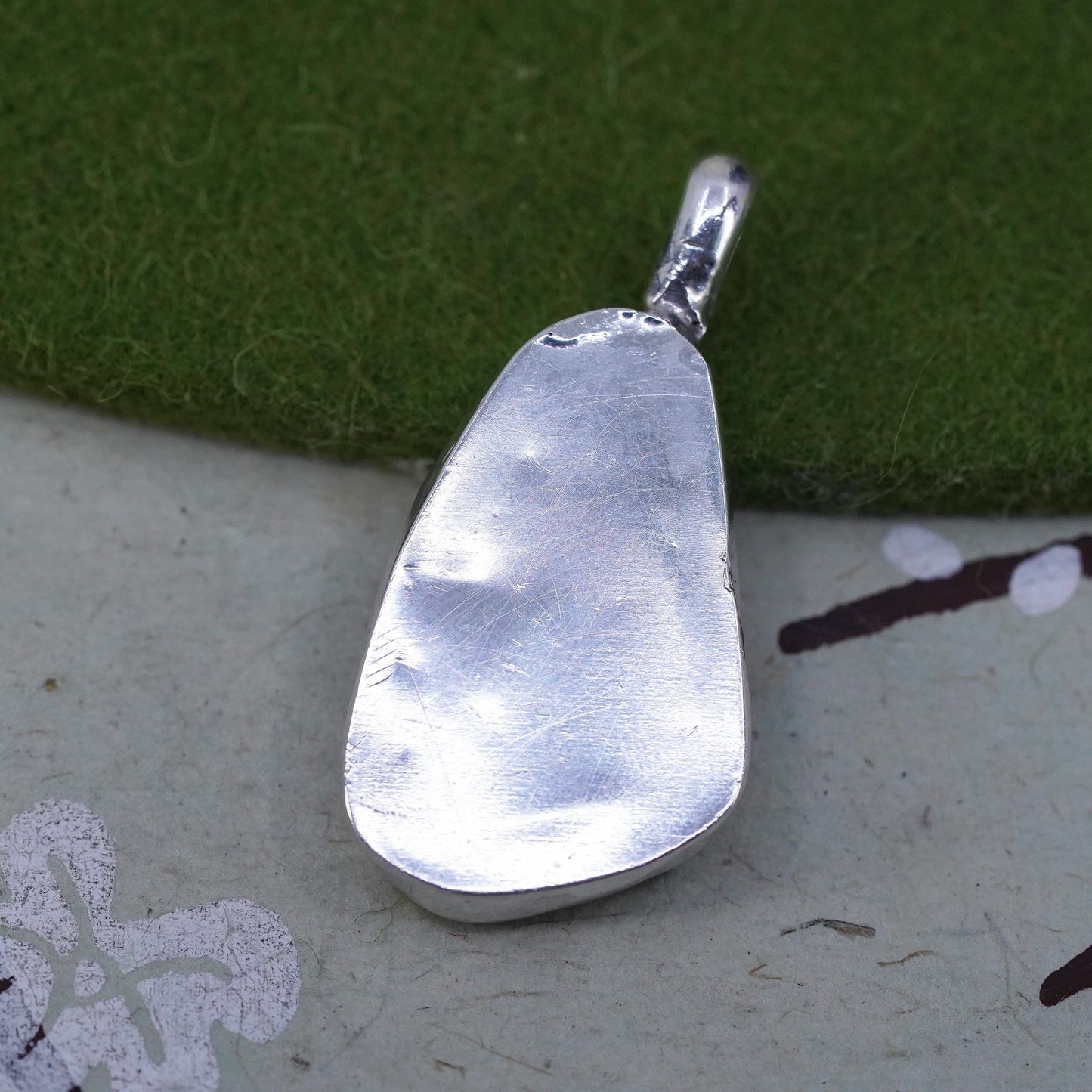 Native American Navajo Sterling 925 silver handmade pendant with turquoise