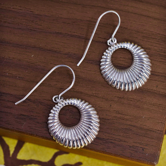 Vintage sterling silver handmade earrings, 925 shell dangles