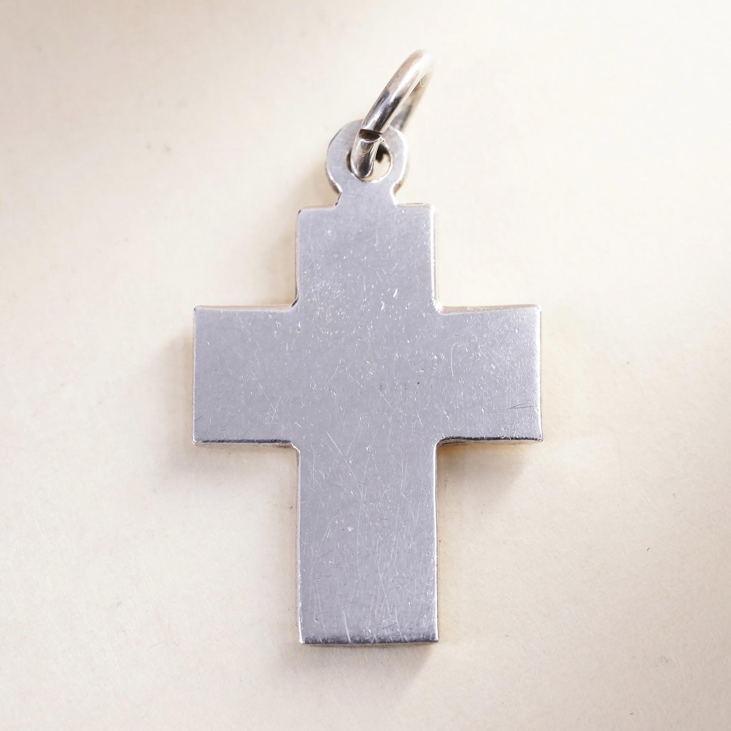Vintage handmade Sterling silver pendant, 925 cross charm
