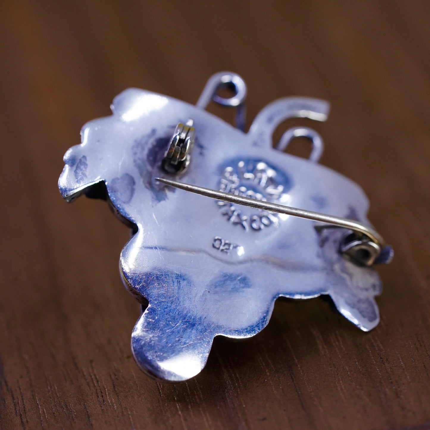 Vintage Taxco Mexican handmade sterling 925 silver grapes brooch