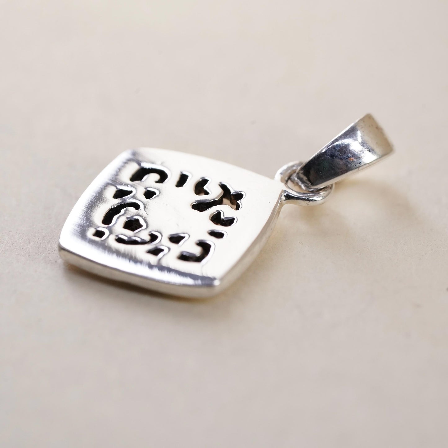 Vintage sterling silver charm, 925 pendant with heart best friends just know