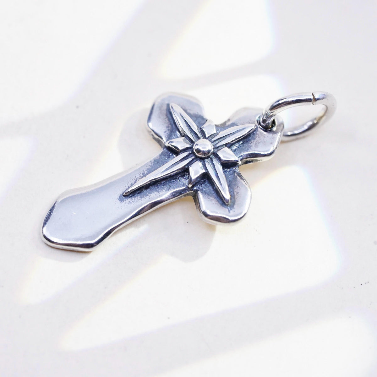 Sterling Silver Lord Lead Me Cross Pendant, Religious 925 Christian Cross Charm