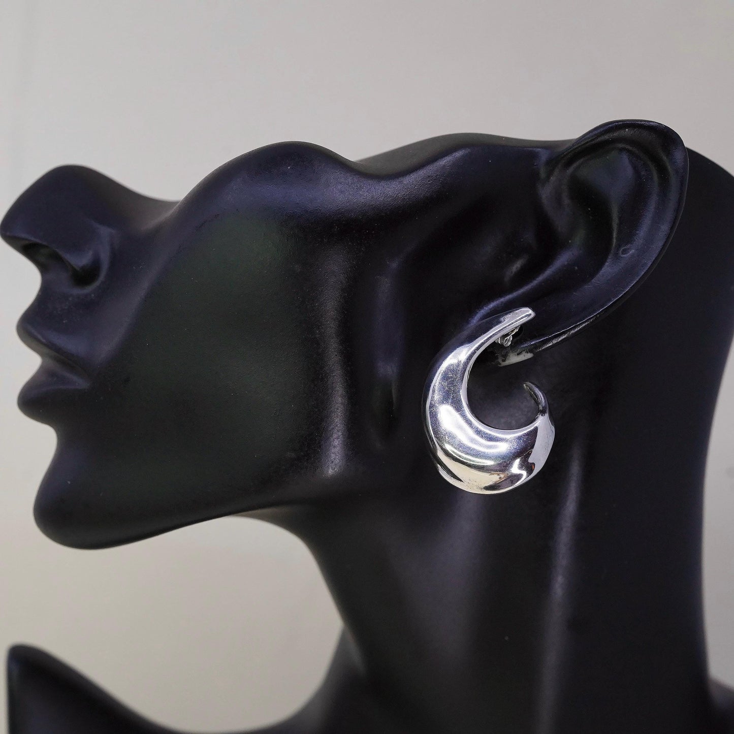 925 Sterling Silver Chunky Swirl Earrings, Bold Studs 14K yellow gold posts