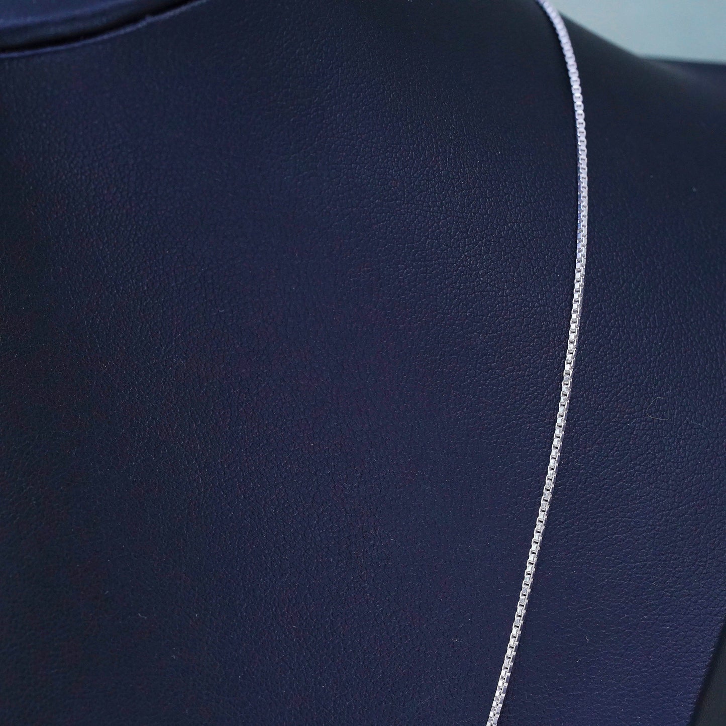 20", 1mm, Vintage sterling silver Italy 925 silver box chain, necklace
