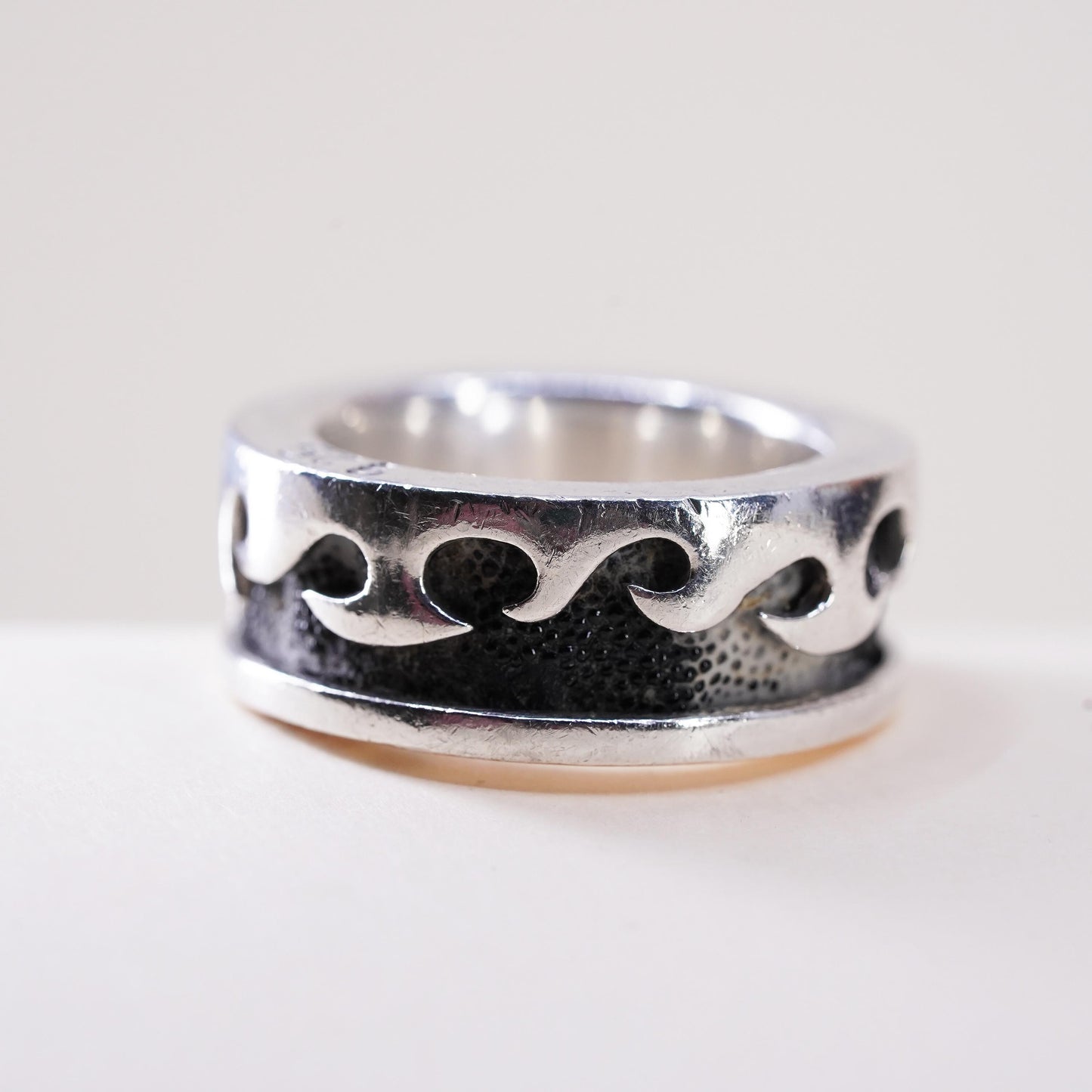 size 11, Milo Sterling Silver Wave Ring 925, Ocean Band Ring, band, Surf Wave