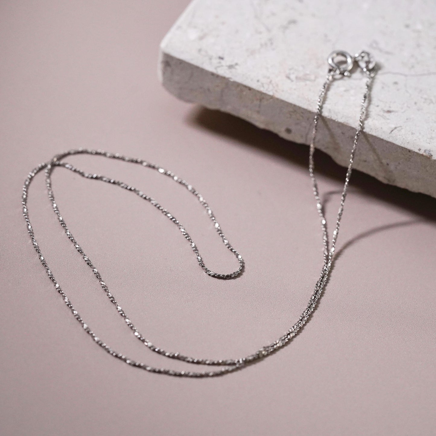 20”, 1mm, vintage Sterling silver handmade necklace, 925 twisted s link chain