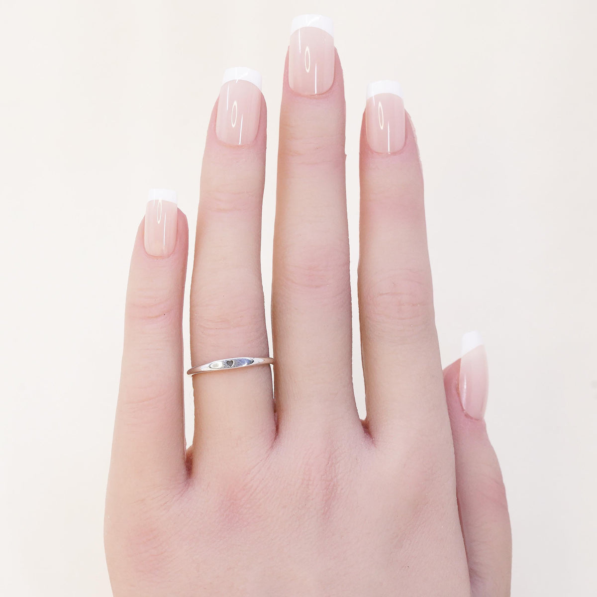 Size 6, Vintage sterling silver handmade stackable ring, 925 heart band