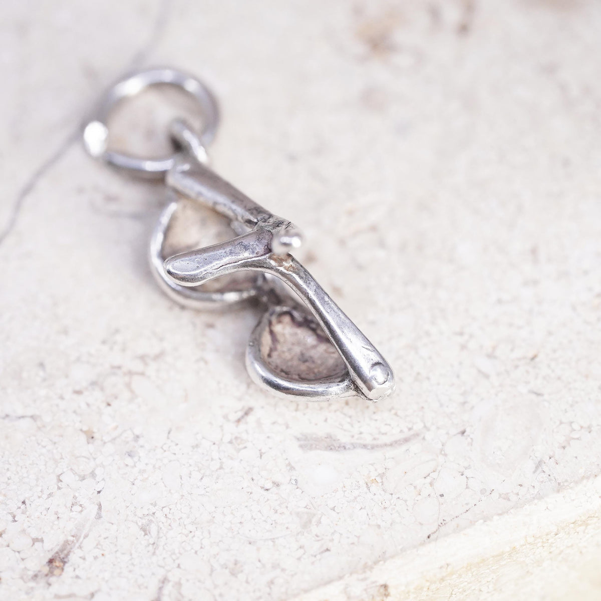 Vintage Sterling silver handmade pendant, solid 925 sunglasses charm