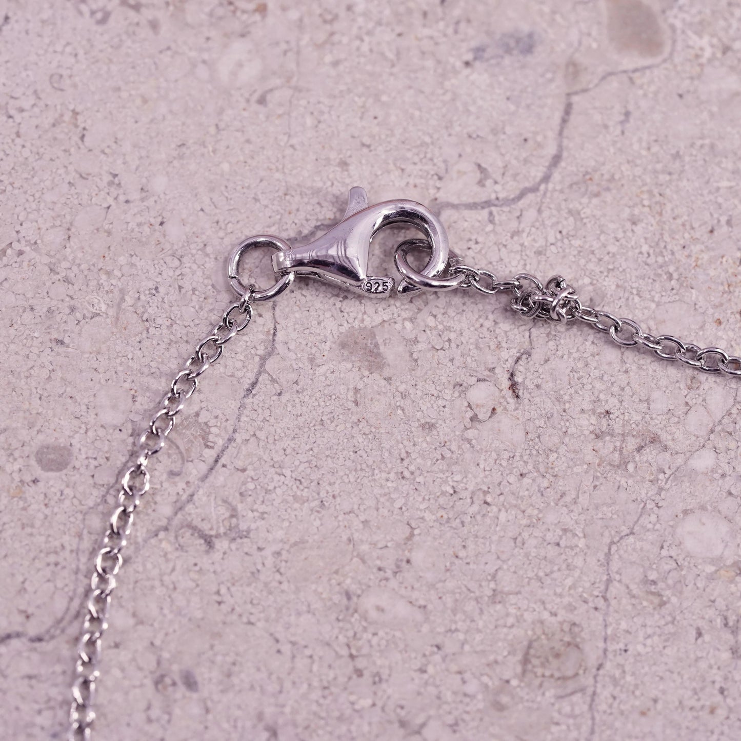 7", vintage Sterling silver bracelet, 925 circle chain hammered cross charm