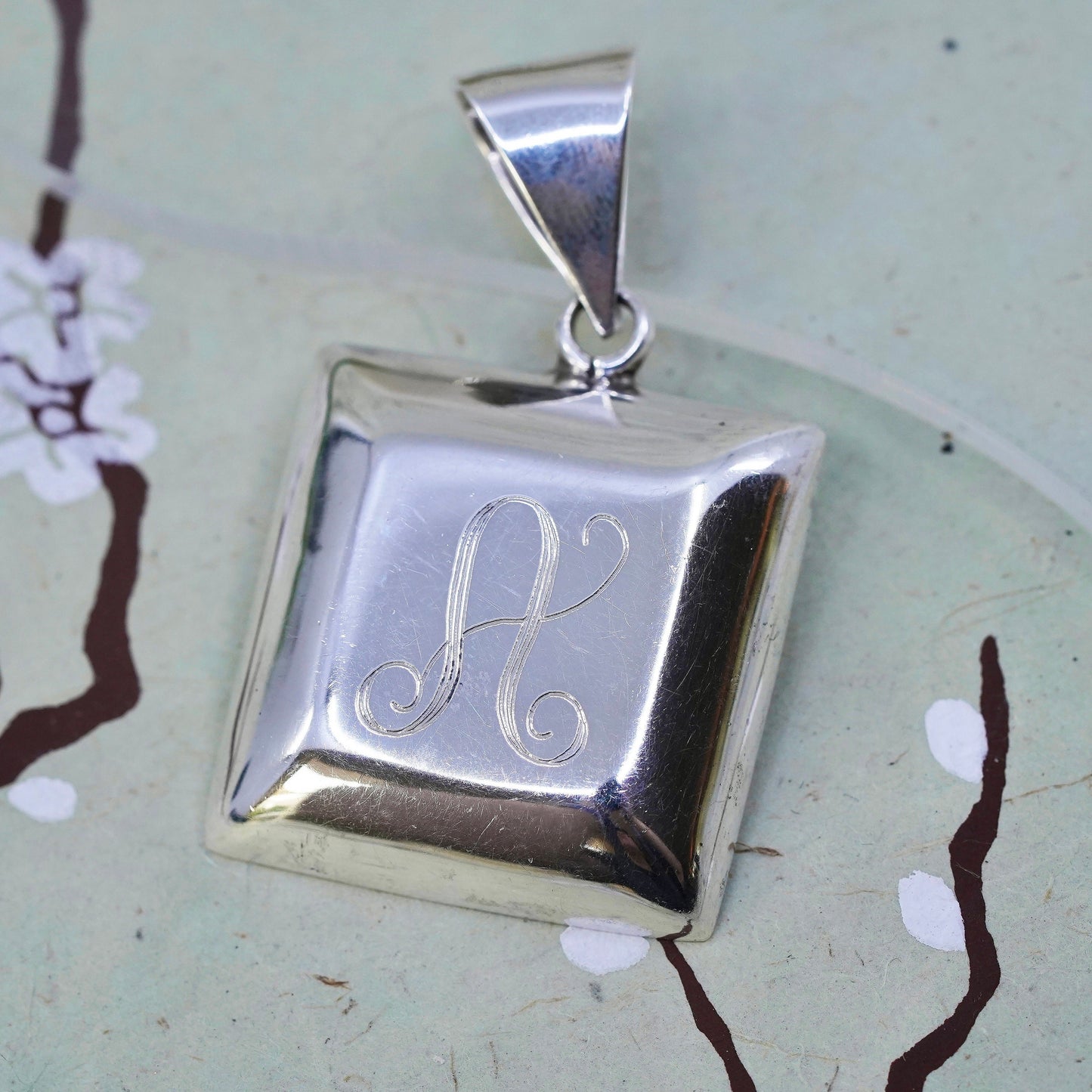 sterling silver handmade pendant, 925 tag charm initial "A, forever friend