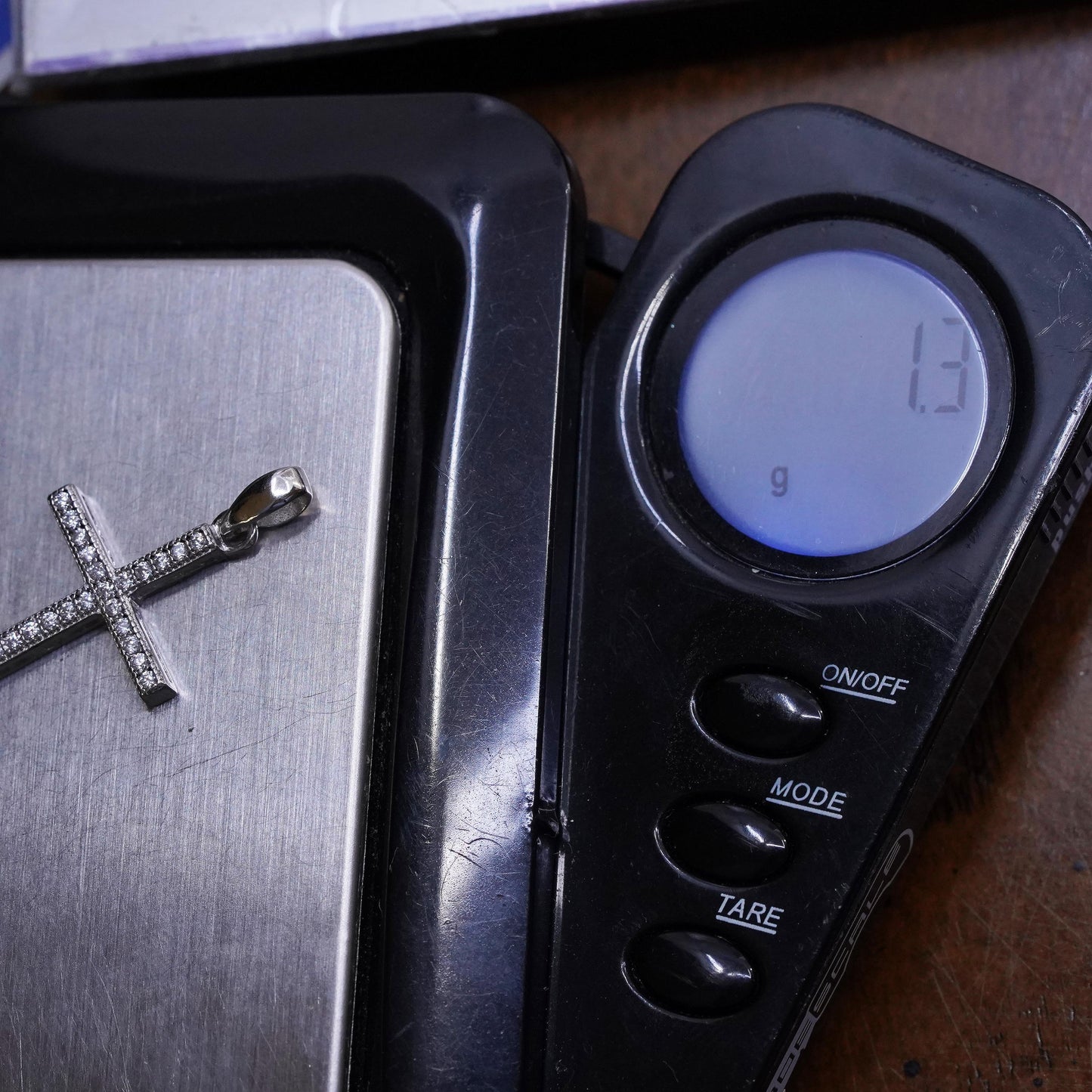 Vintage sterling silver pendant, 925 cross handmade pendant with Cz