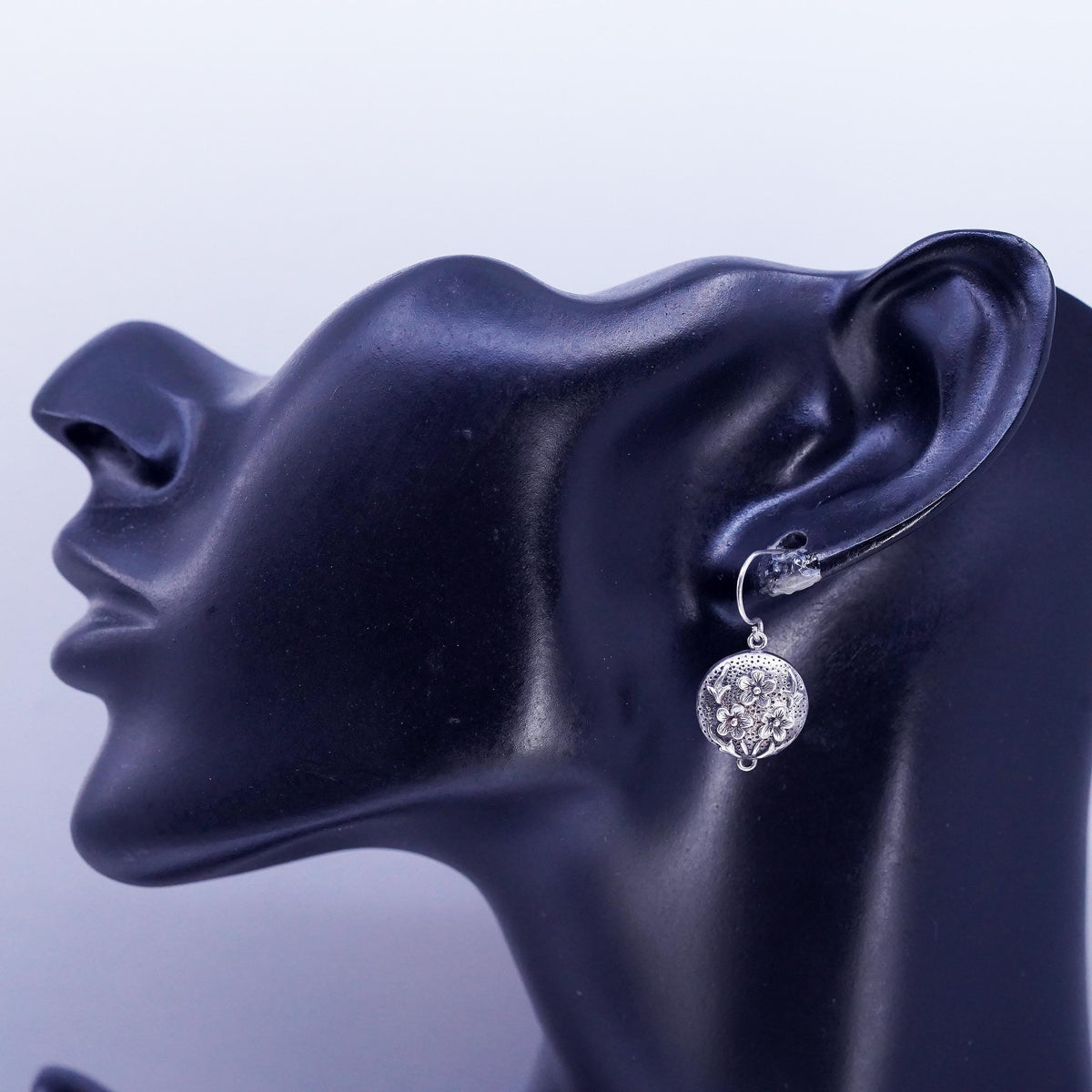 MFA Sterling Silver Floral Dangle Earrings, Museum of Fine Arts Flower Drops