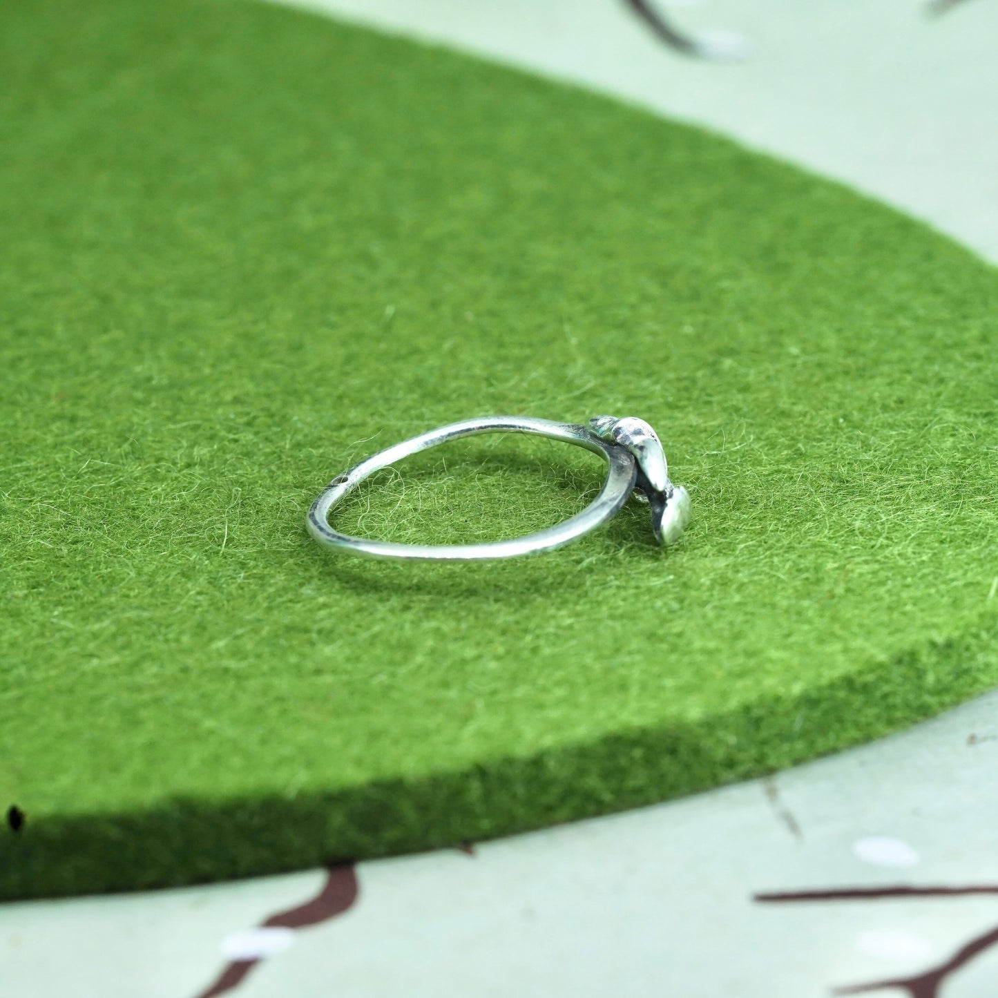 Size 8.25, vintage Sterling silver handmade ring, 925 hand stackable band
