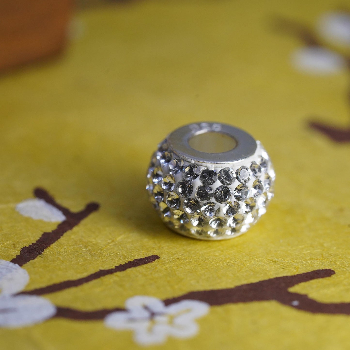Vintage Sparkle Life Sterling 925 silver pendant bead charm with cluster cz