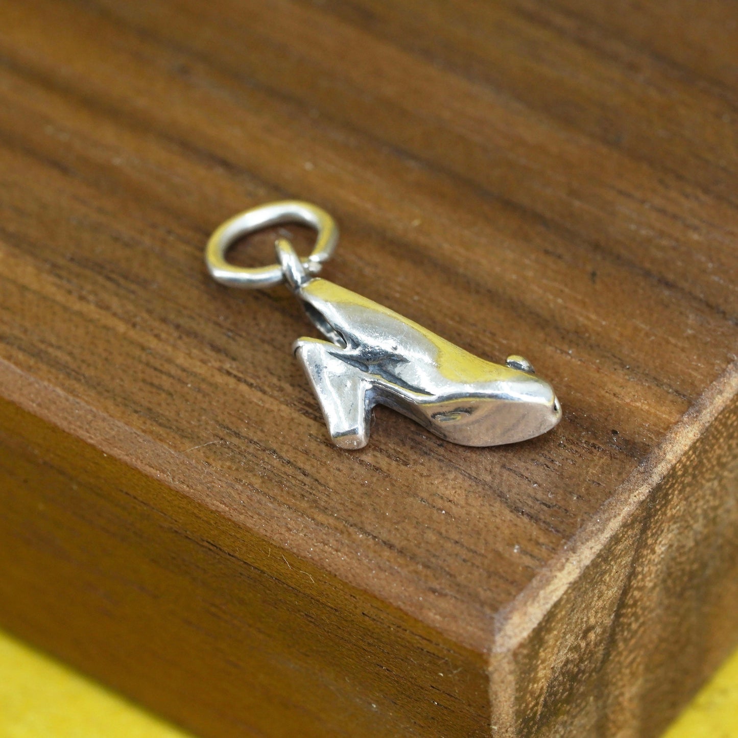 Vintage Sterling silver handmade pendant, 925 high heel shoe charm