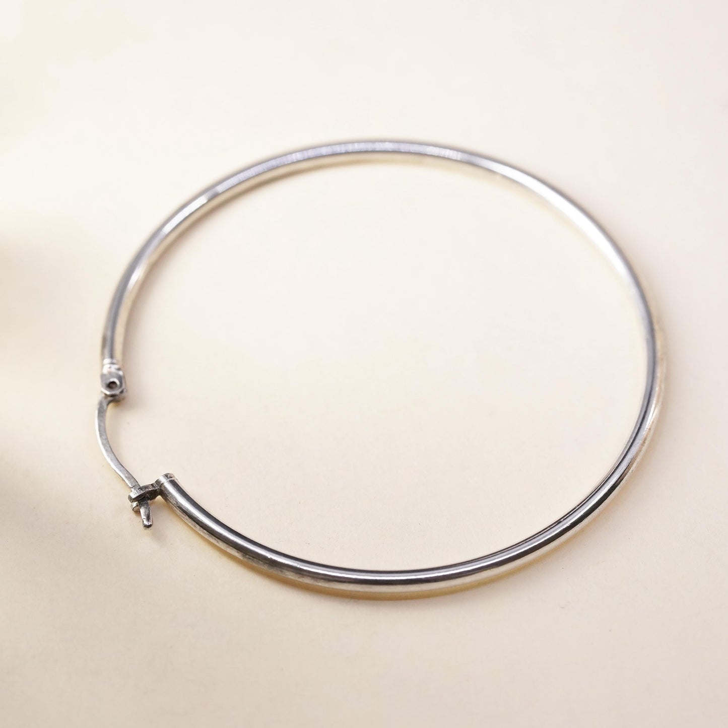 1.75", Vintage sterling silver loop single earring, thin hoop
