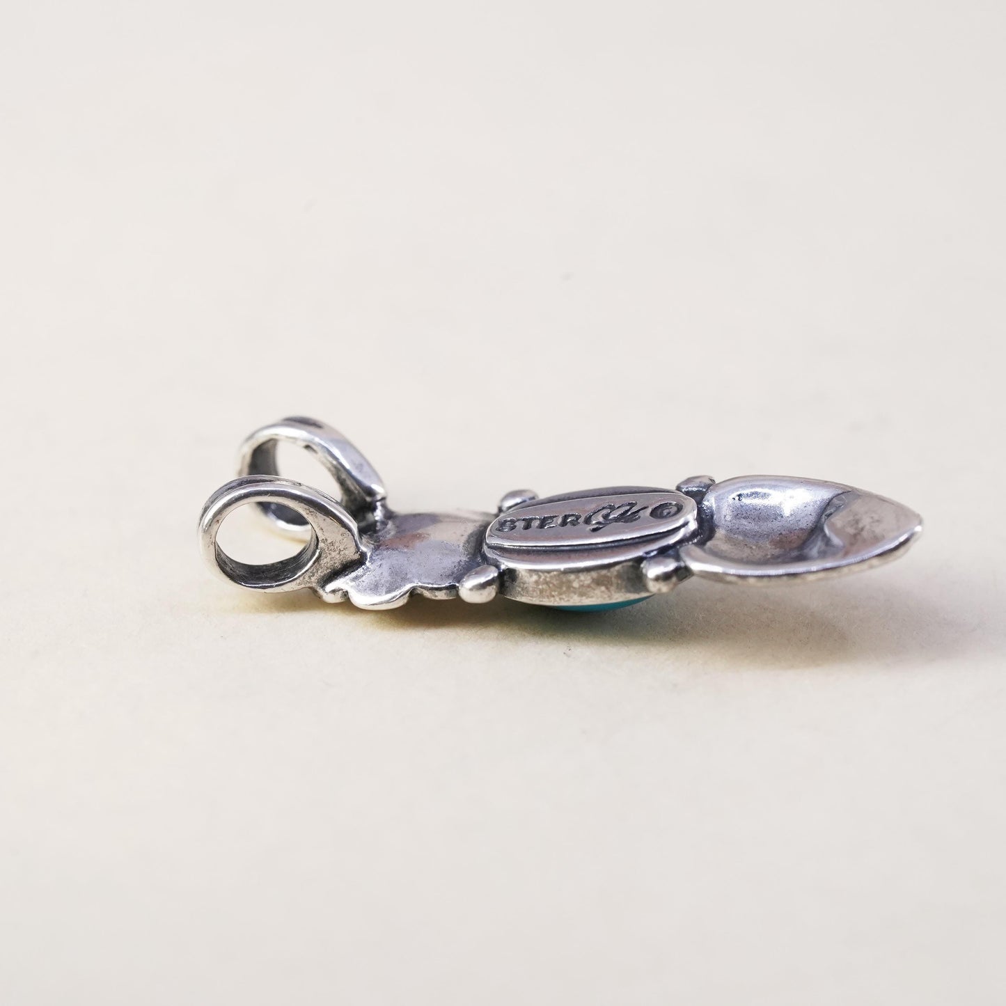 Vintage Relios Carolyn pollack handmade Sterling 925 silver pendant turquoise