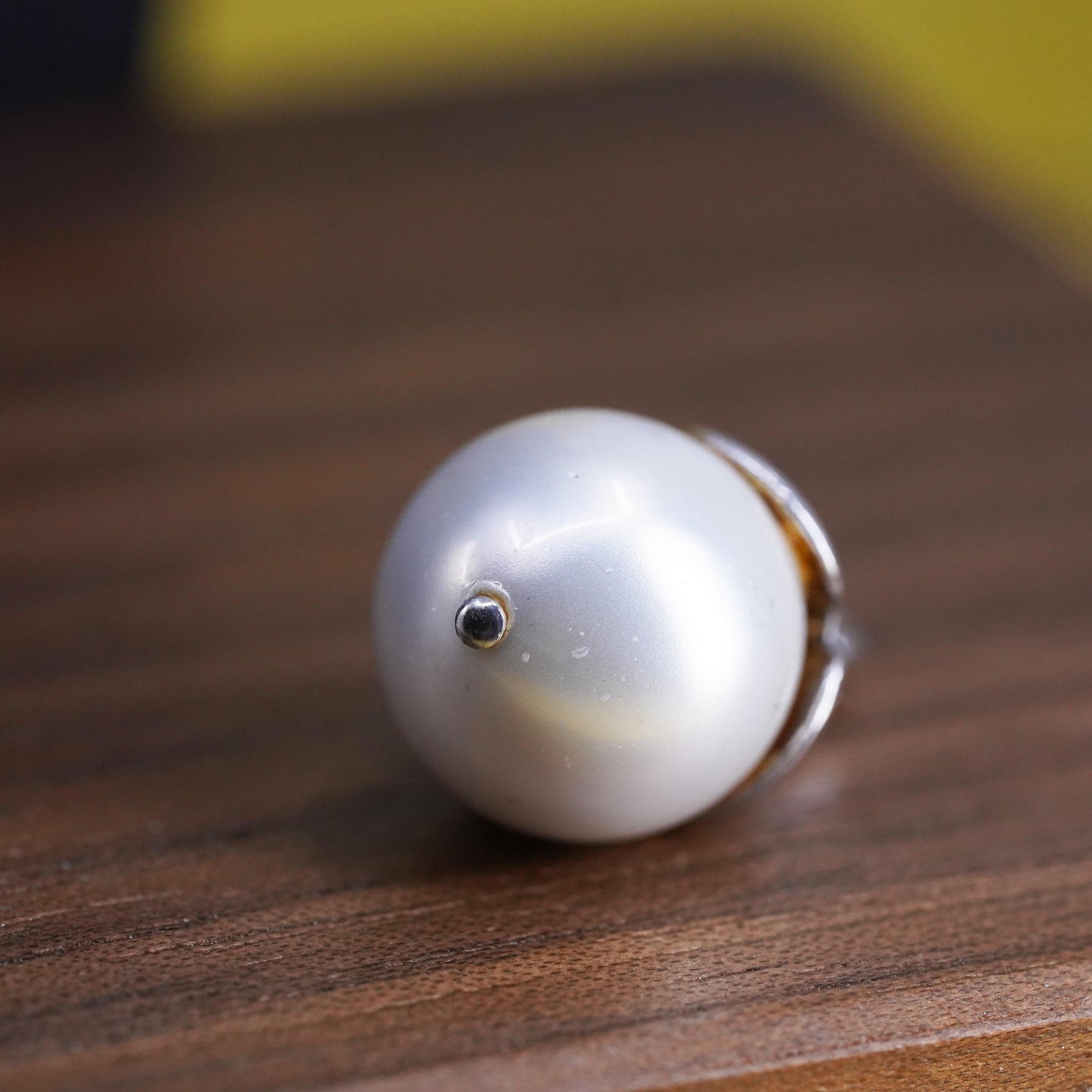 Vintage Sterling 925 silver handmade charm pendant with pearl bead